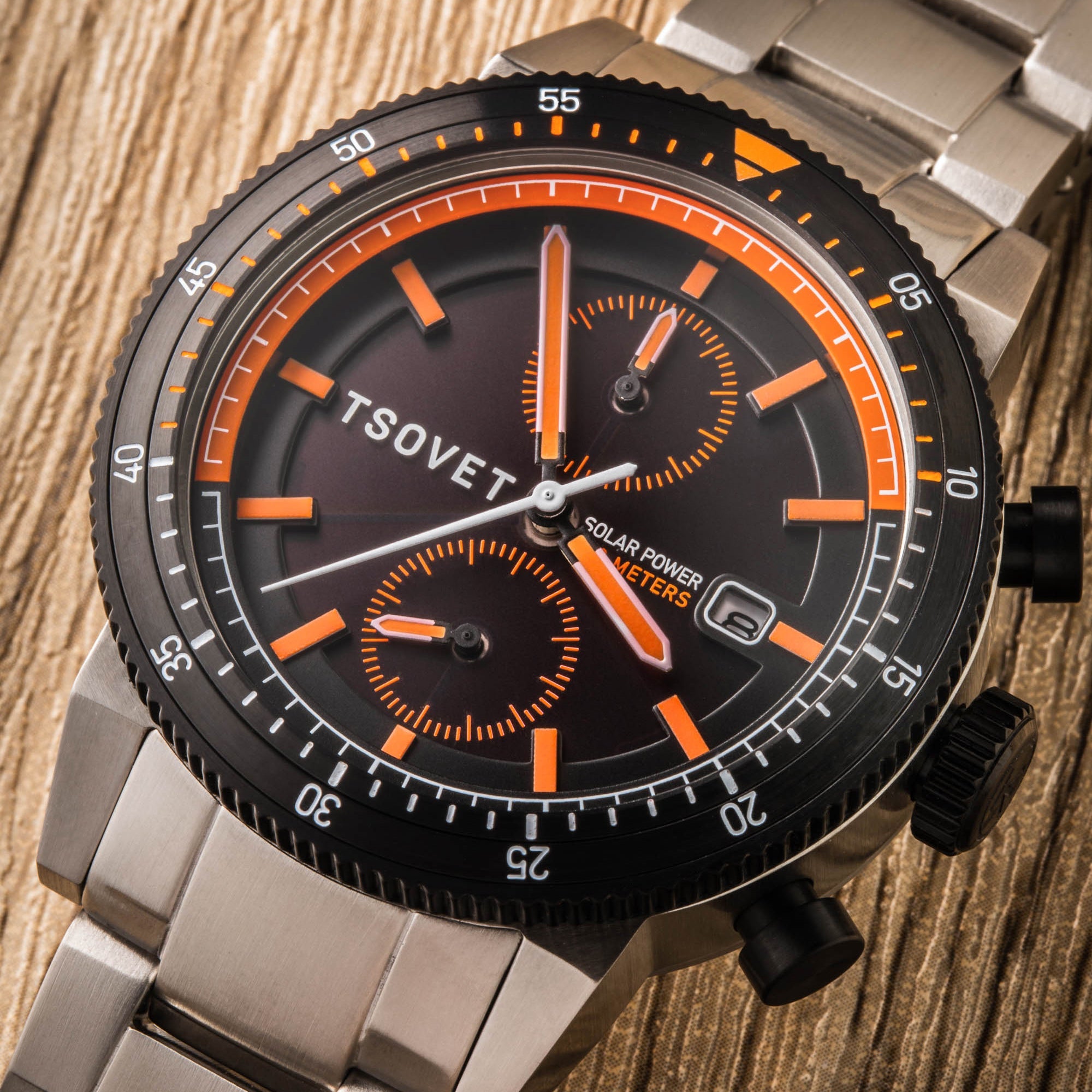 TSOVET Tsovet SLR FW42 Men's Japanese Solar Power Mix Eclipse Watch TS-4005-55