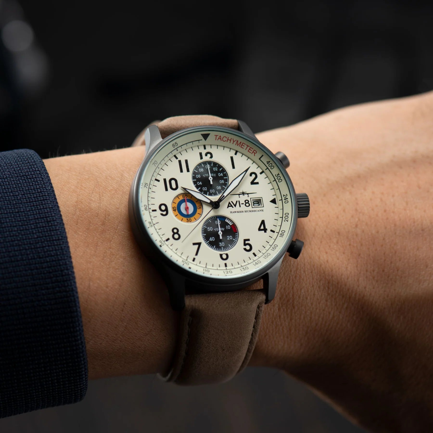 AVI-8 AVI-8 Hawker Hurricane Classic Chronograph Cream Beige Men's Watch AV-4011-0C
