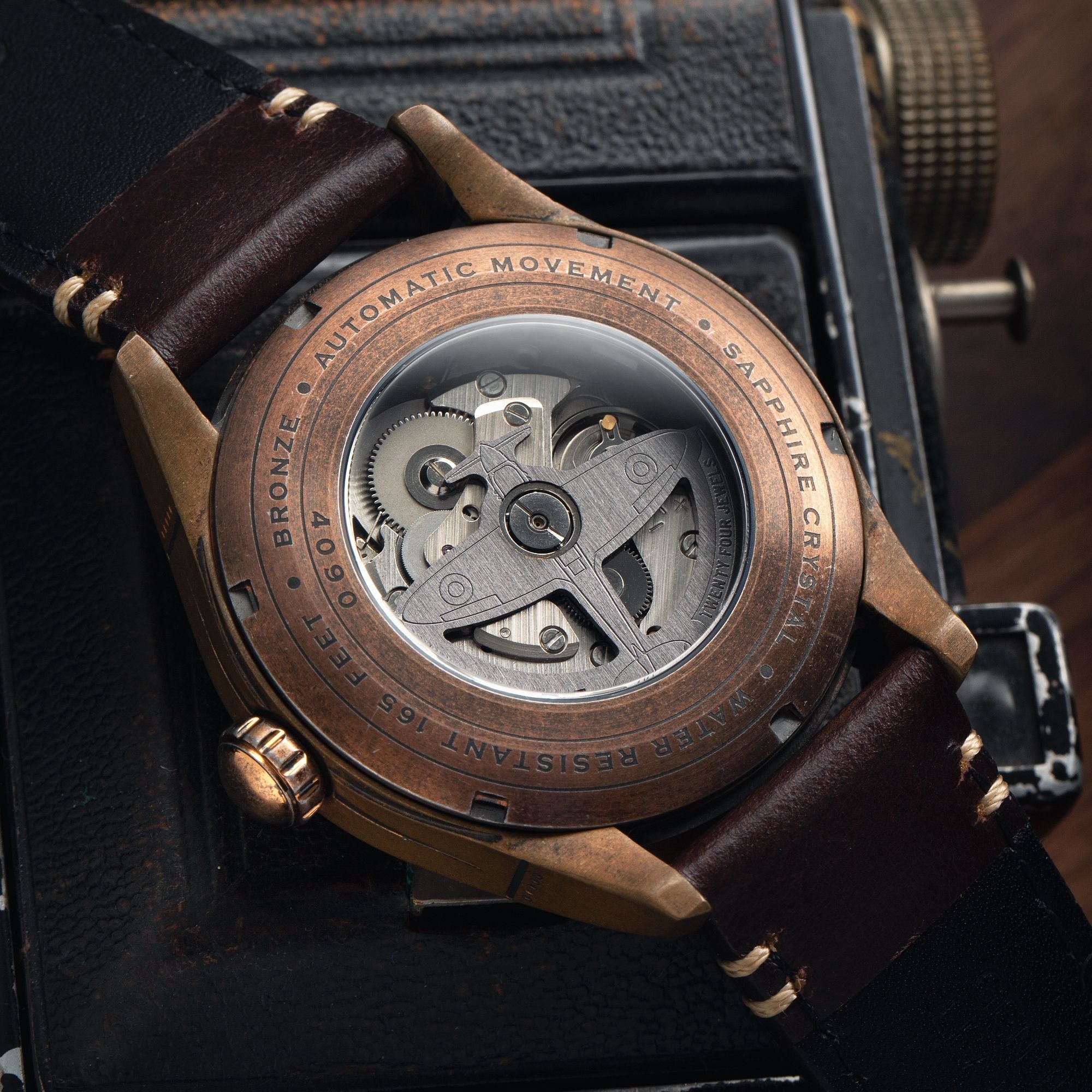 AVI-8 AVI-8 Spitfire Smith Automatic Oxidized Bronze Men's Watch AV-4090-07