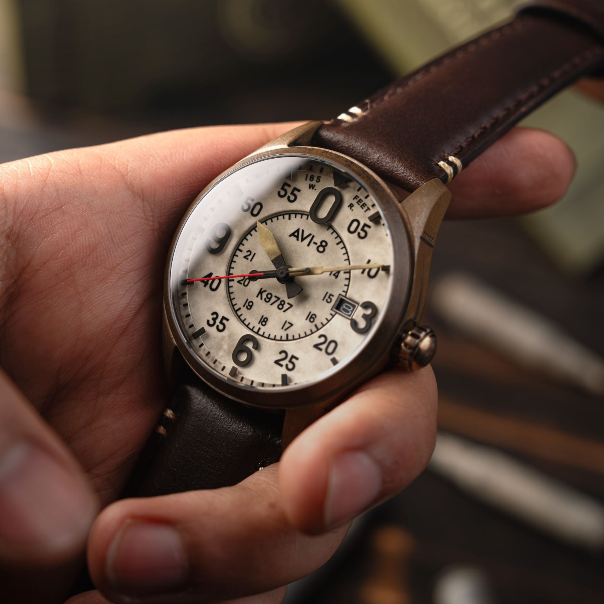 AVI-8 AVI-8 Spitfire Smith Automatic Oxidized Bronze Men's Watch AV-4090-07