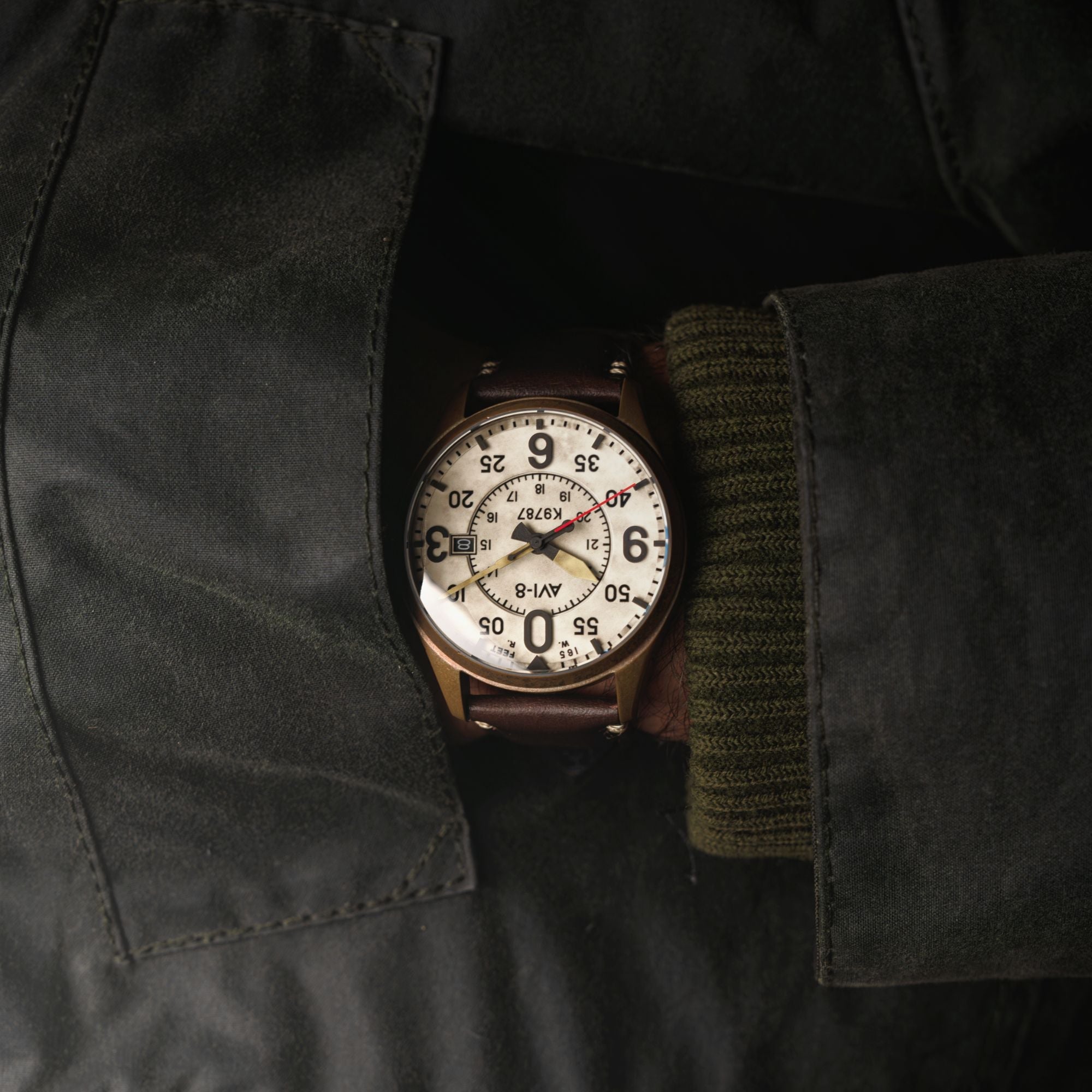 AVI-8 AVI-8 Spitfire Smith Automatic Oxidized Bronze Men's Watch AV-4090-07