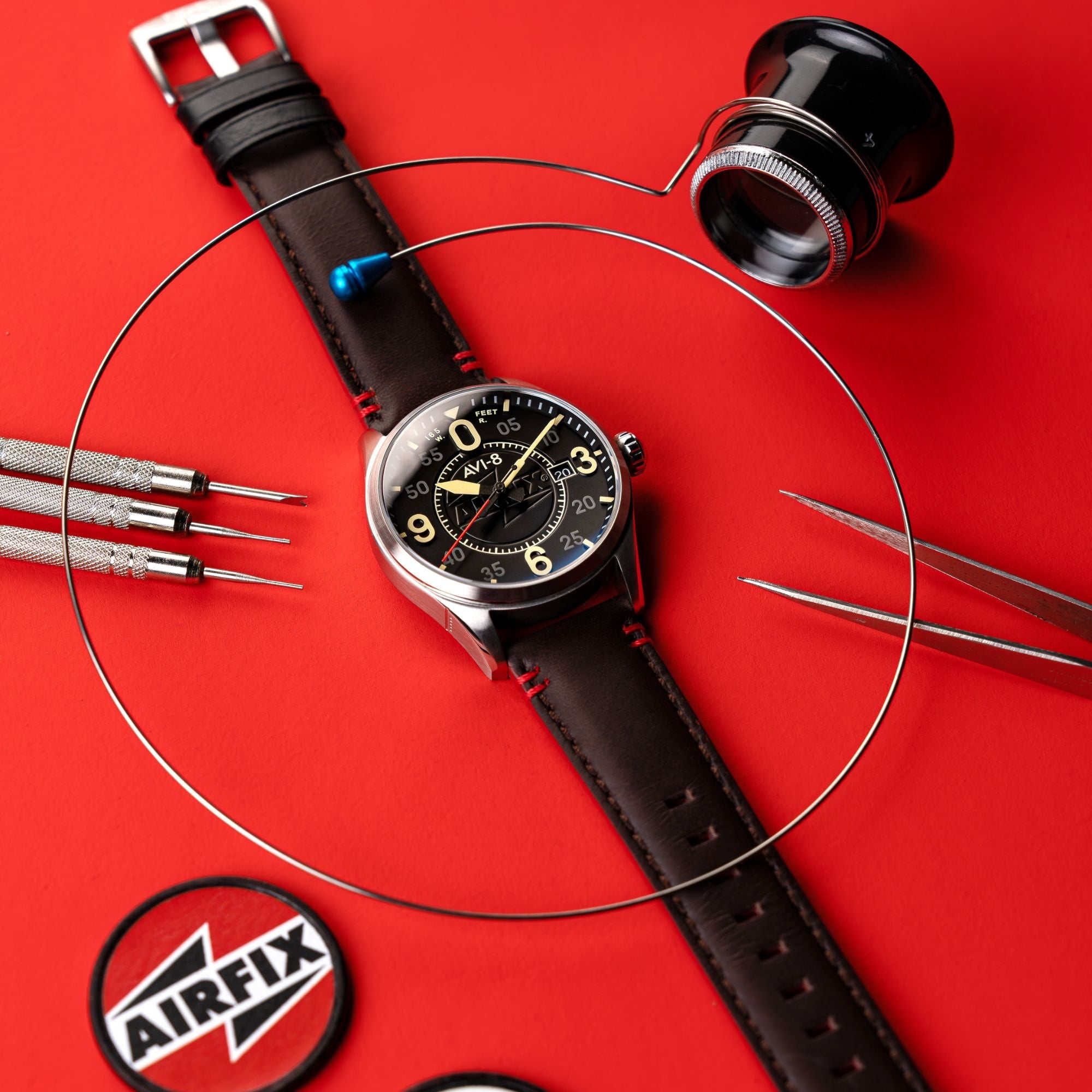 AVI-8 AVI-8 Spitfire Smith Automatic - Airfix Edition Granite Black Men's Watch AV-4090-08