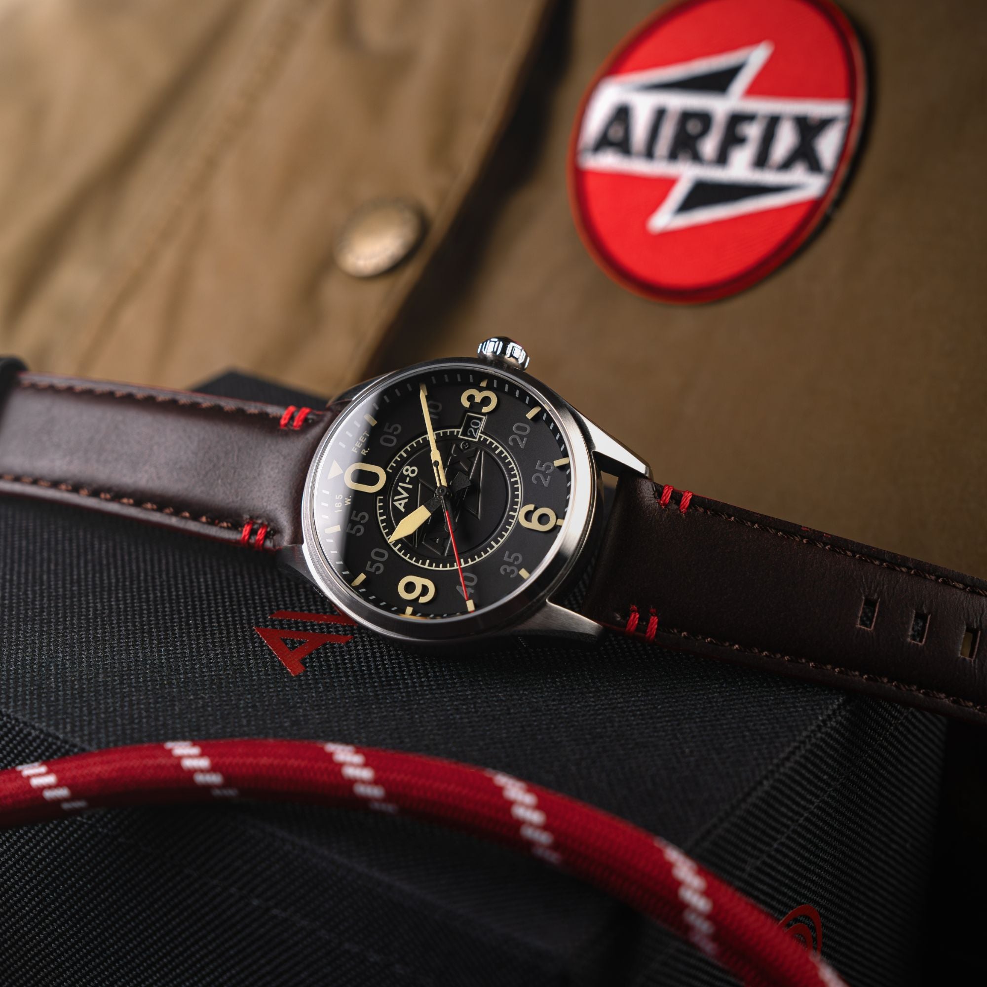 AVI-8 AVI-8 Spitfire Smith Automatic - Airfix Edition Granite Black Men's Watch AV-4090-08