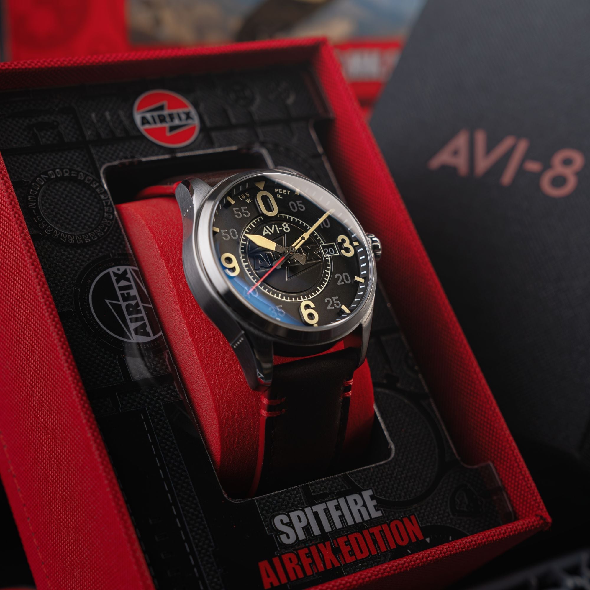 AVI-8 AVI-8 Spitfire Smith Automatic - Airfix Edition Granite Black Men's Watch AV-4090-08
