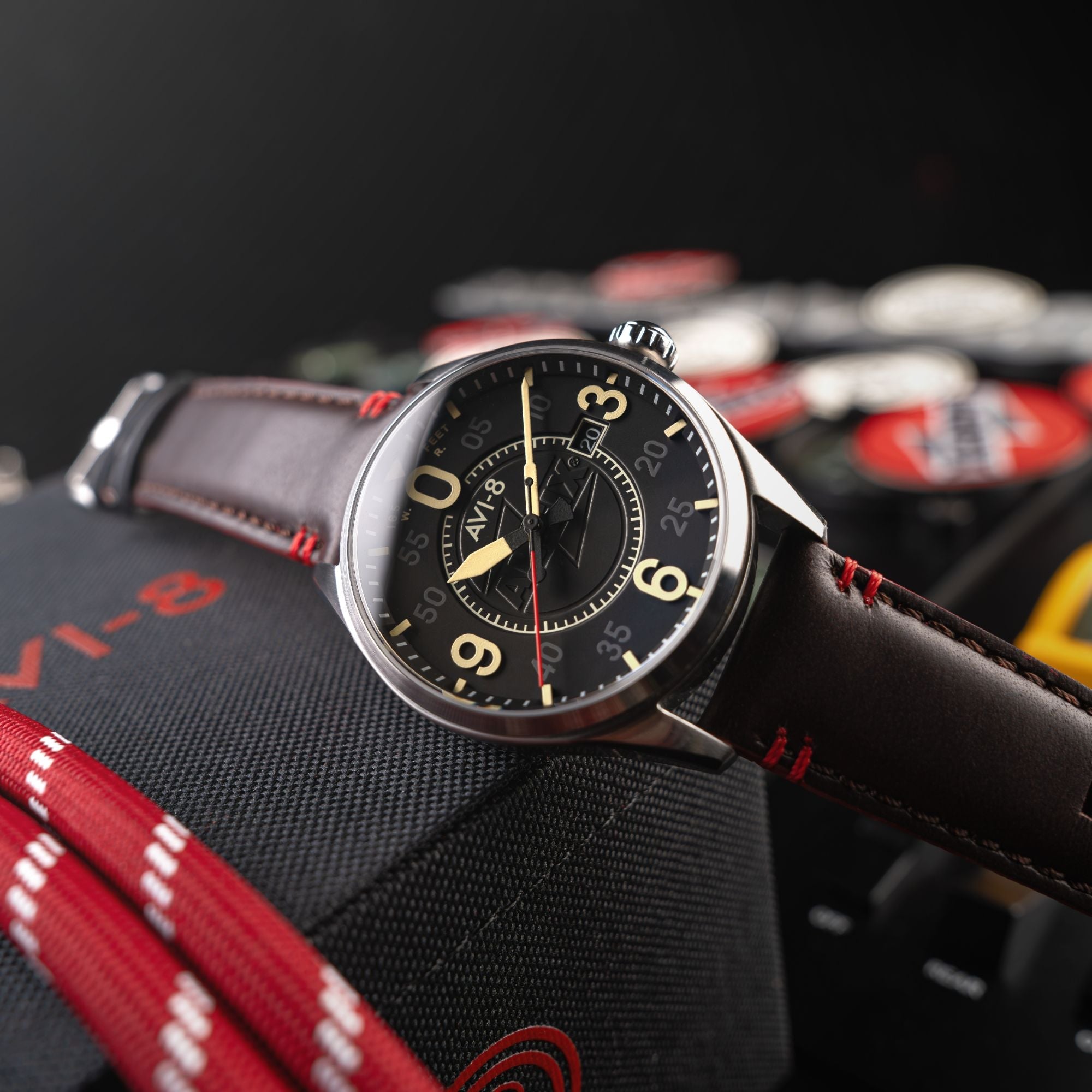 AVI-8 AVI-8 Spitfire Smith Automatic - Airfix Edition Granite Black Men's Watch AV-4090-08