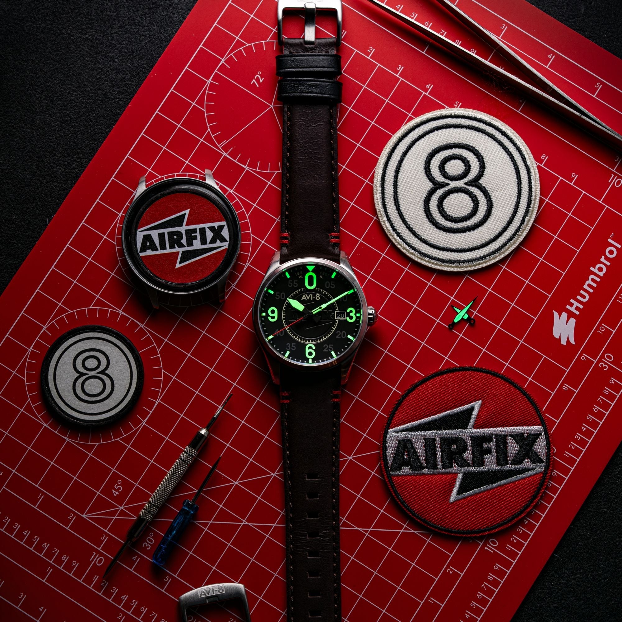 AVI-8 AVI-8 Spitfire Smith Automatic - Airfix Edition Granite Black Men's Watch AV-4090-08