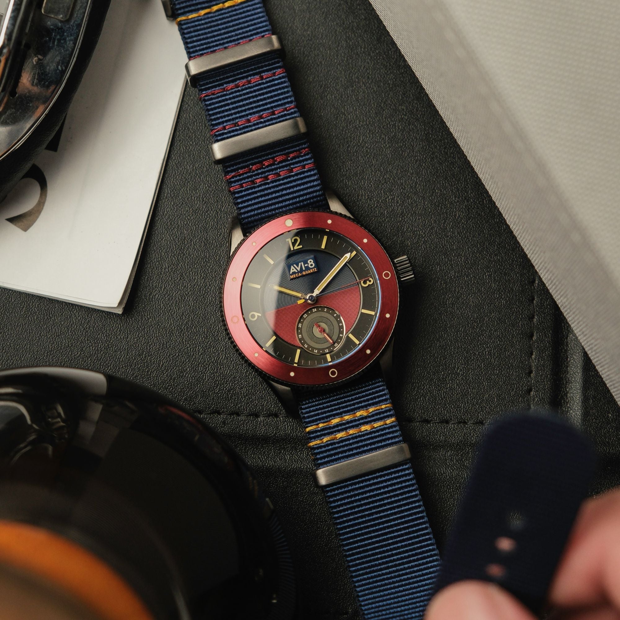 AVI-8 AVI-8 Flyboy Airmaster Sector Meca-Quartz Navy Blue Men's Watch AV-4112-04