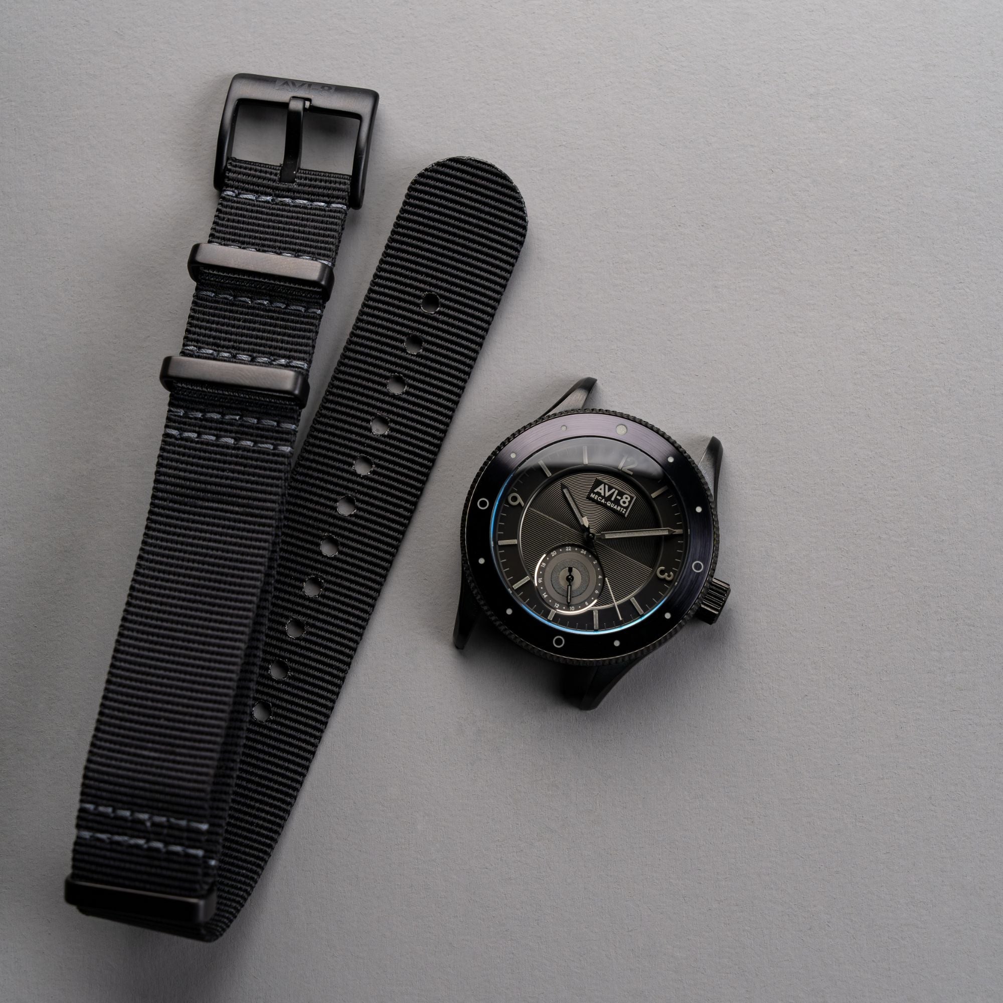 AVI-8 AVI-8 Flyboy Airmaster Sector Meca-Quartz Jet Black Men's Watch AV-4112-05