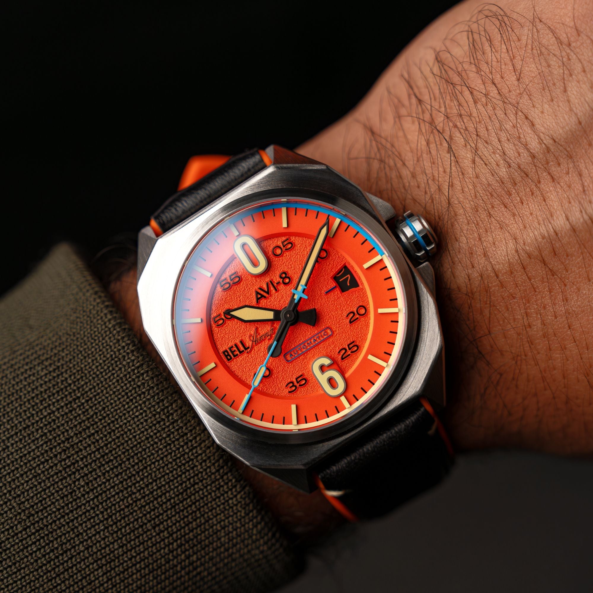 AVI-8 AVI-8 Bell X1 Machbuster Automatic Retro Orange Men's Watch AV-4115-02