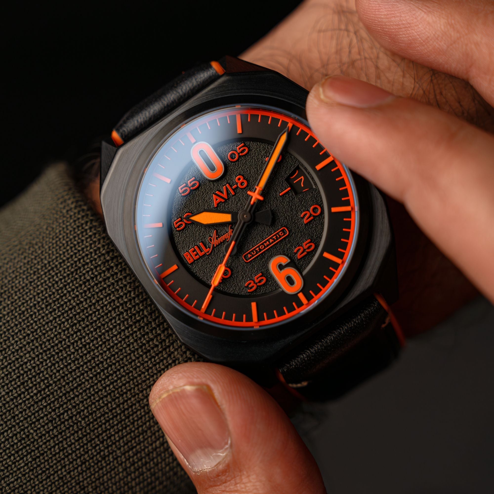 AVI-8 AVI-8 Bell X1 Machbuster Automatic Jet Black Men's Watch AV-4115-04