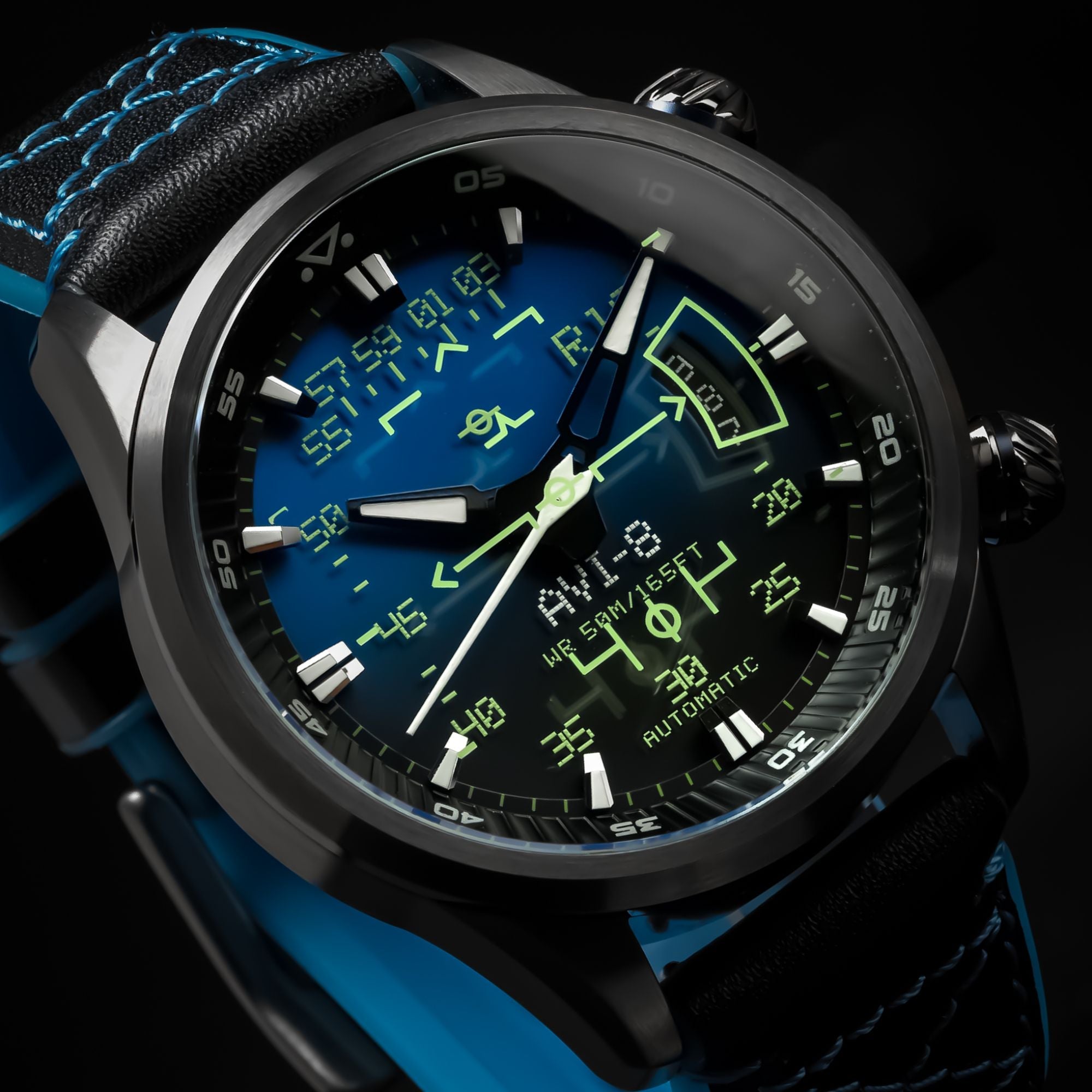AVI-8 AVI-8 Hawker Harrier Hud Automatic Gradient Blue Men's Watch AV-4117-01