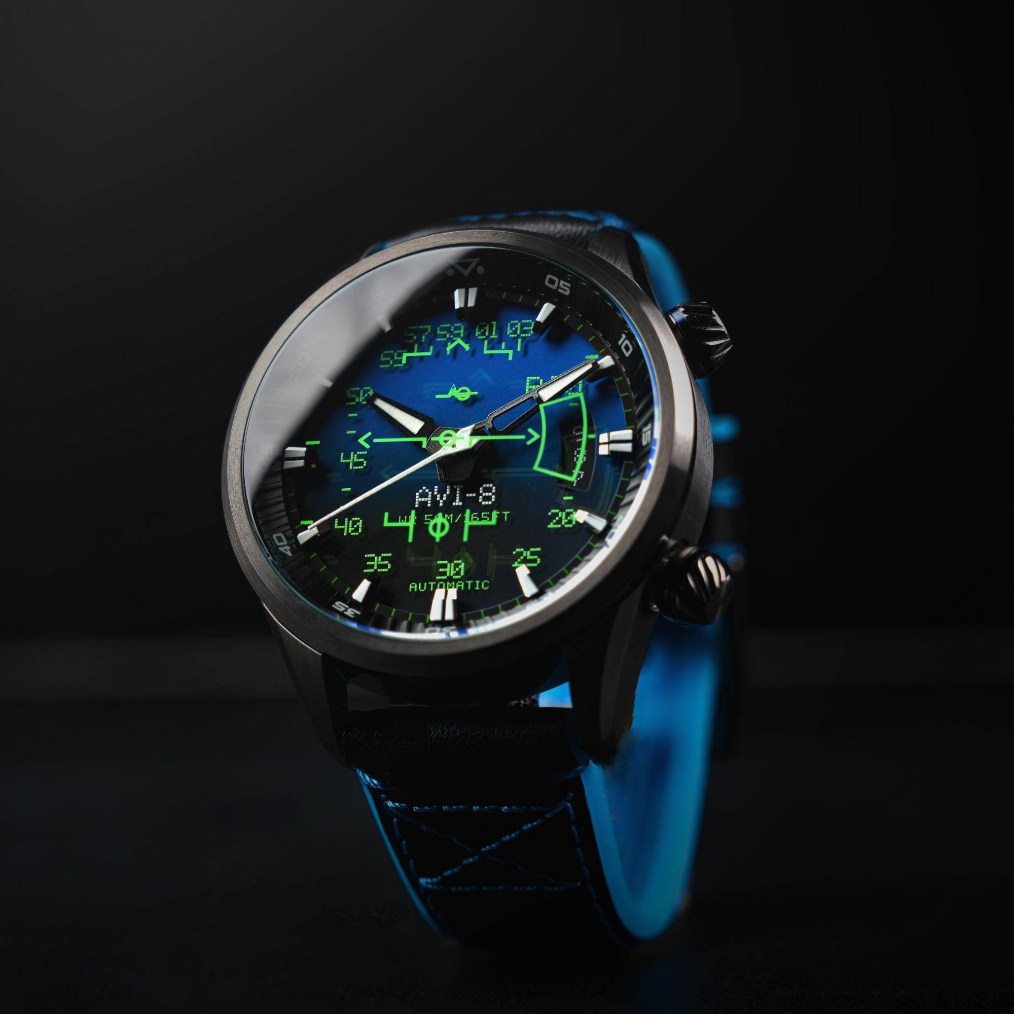 AVI-8 AVI-8 Hawker Harrier Hud Automatic Gradient Blue Men's Watch AV-4117-01