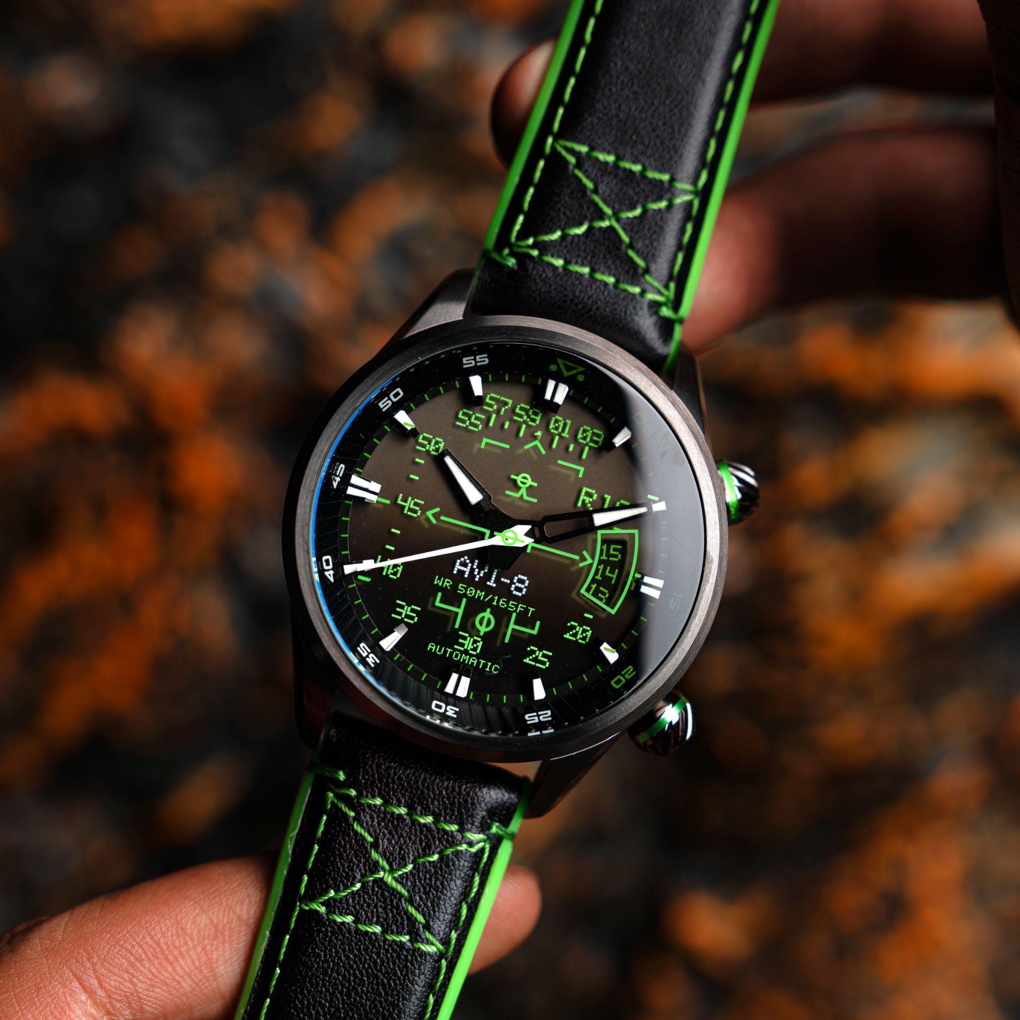 AVI-8 AVI-8 Hawker Harrier Hud Automatic Gradient Black Men's Watch AV-4117-02