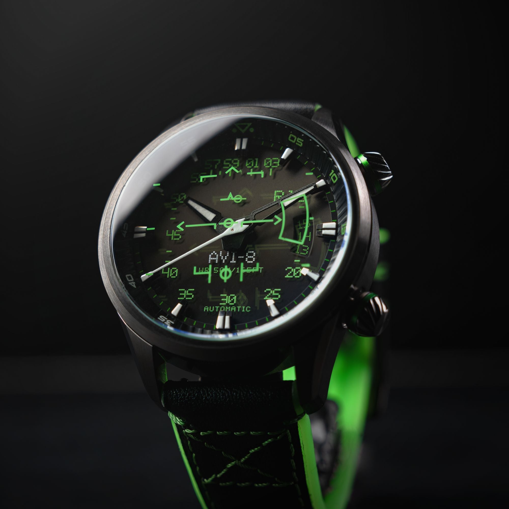 AVI-8 AVI-8 Hawker Harrier Hud Automatic Gradient Black Men's Watch AV-4117-02