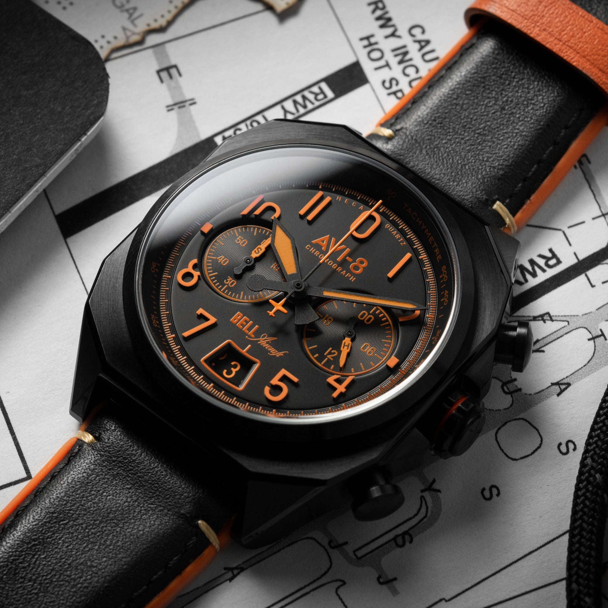 AVI-8 AVI-8 Bell X-1 Machbuster Chronograph Super Sonic Black Men's Watch AV-4118-04
