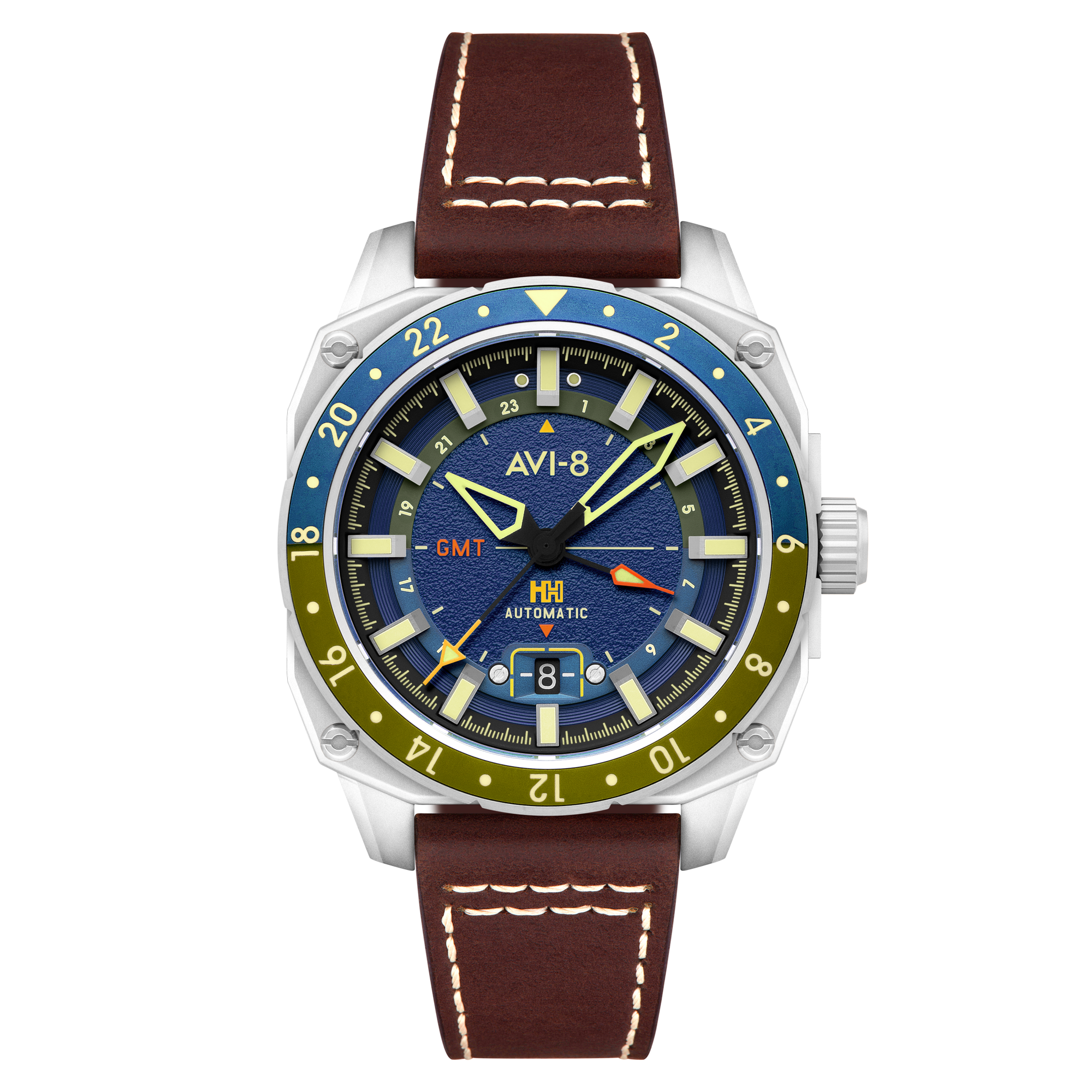 AVI-8 AVI-8 Hawker Hunter Atlas Gmt Automatic Earth Blue Men's Watch AV-4122-02