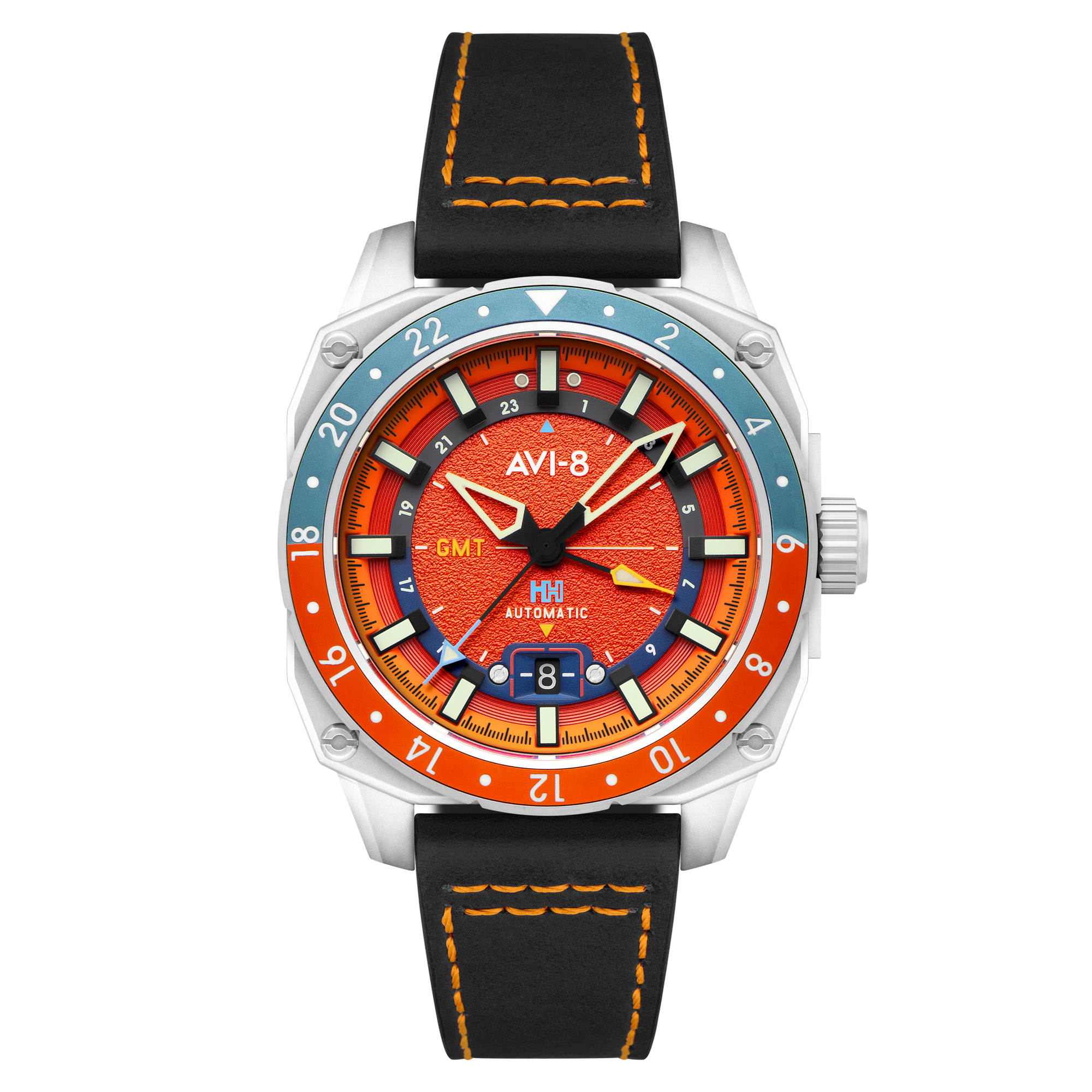 AVI-8 AVI-8 Hawker Hunter Atlas Gmt Automatic Orangish Red Men's Watch AV-4122-06