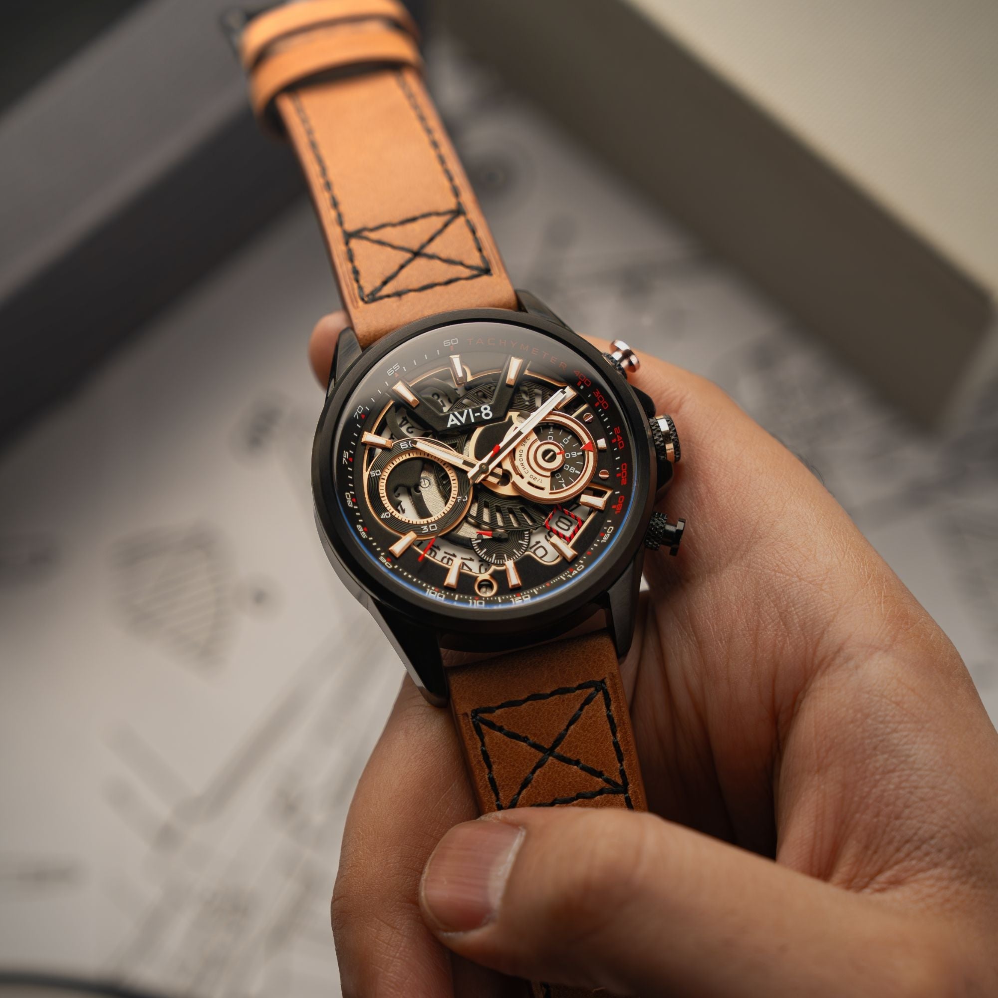 AVI-8 AVI-8 Hawker Harrier Matador (2025 Edition) Chronograph Desert Black Men's Watch AV-4125-02