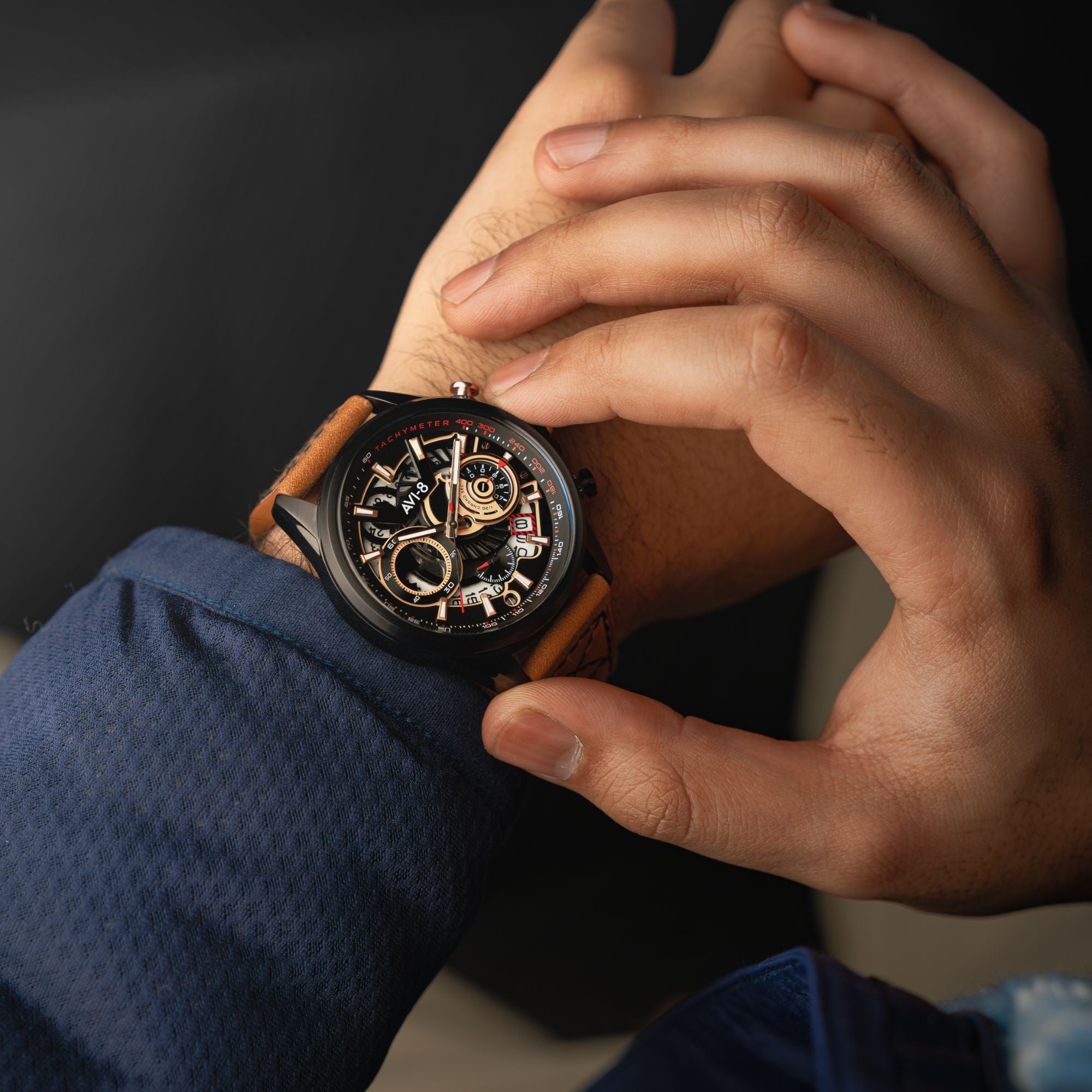 AVI-8 AVI-8 Hawker Harrier Matador (2025 Edition) Chronograph Desert Black Men's Watch AV-4125-02