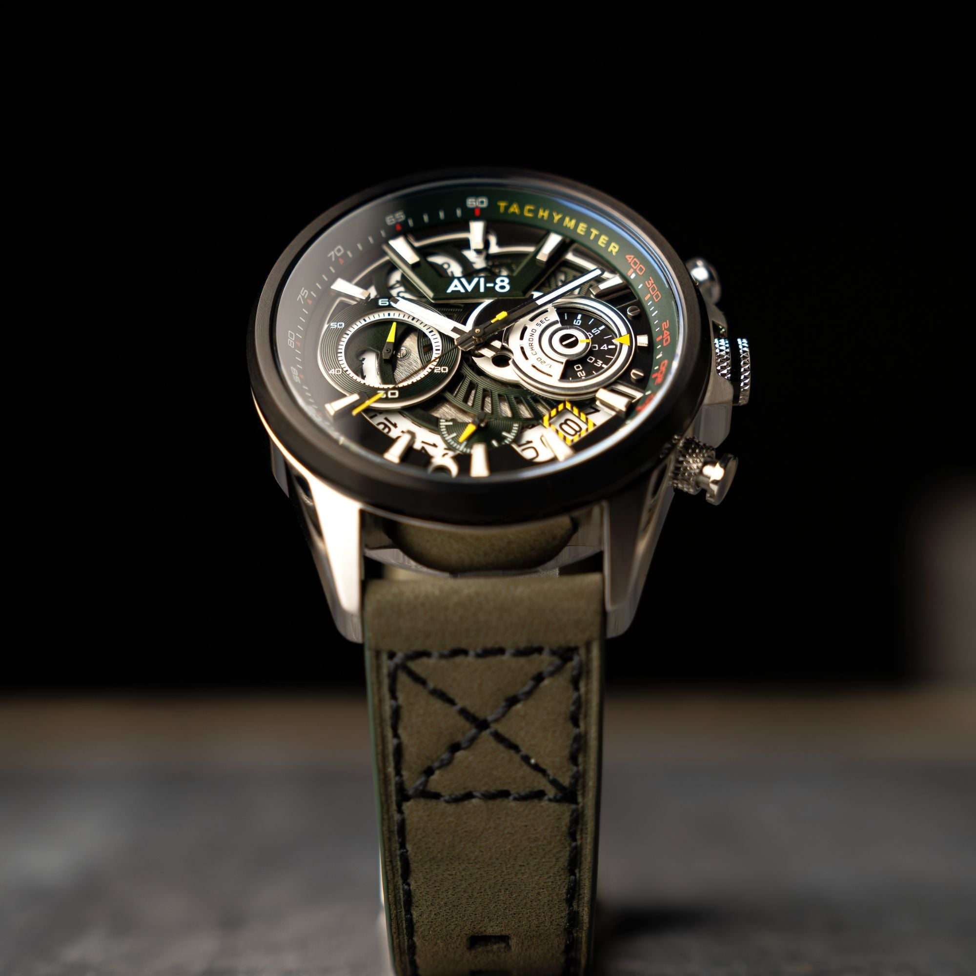 AVI-8 AVI-8 Hawker Harrier Matador (2025 Edition) Chronograph Viper Green Men's Watch AV-4125-04