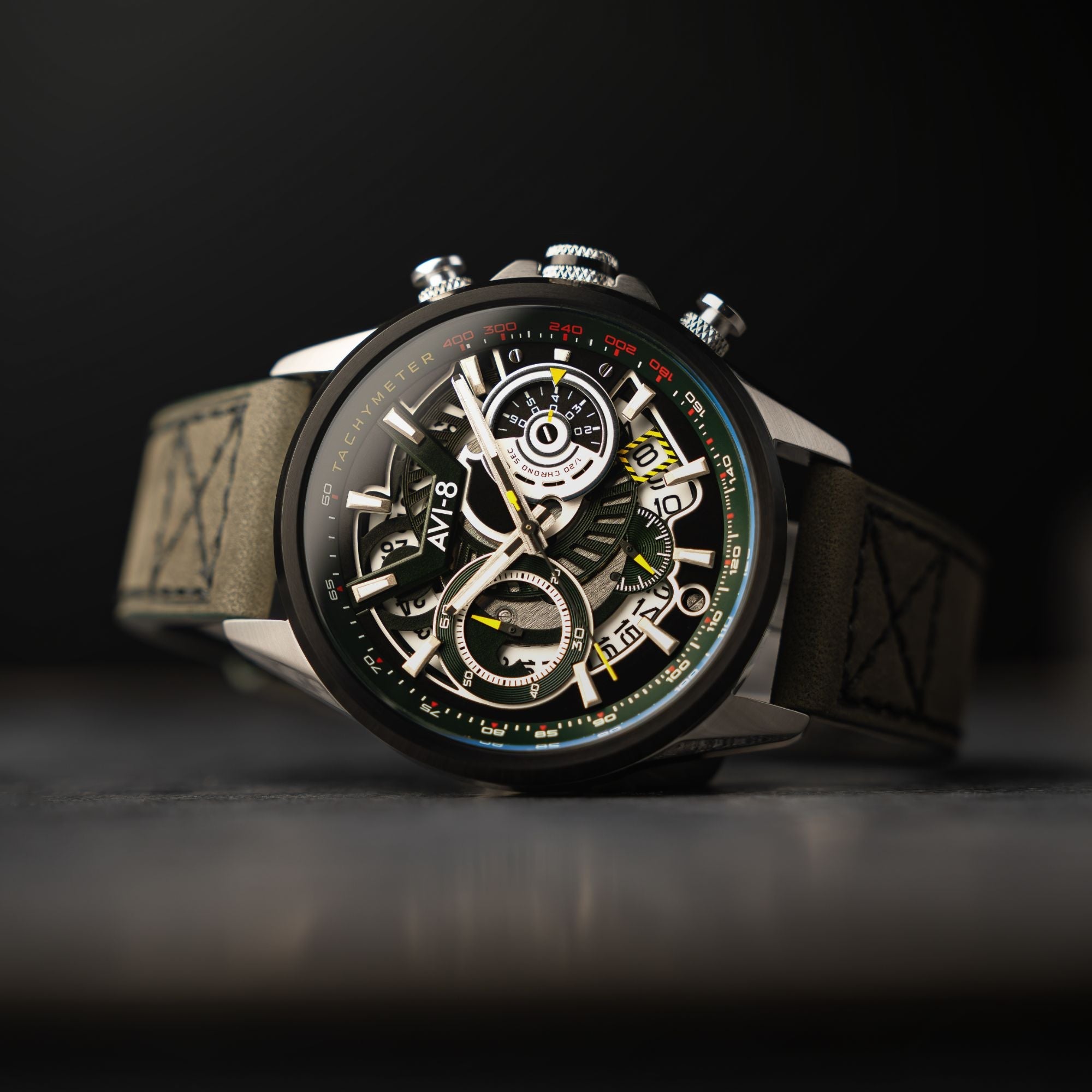 AVI-8 AVI-8 Hawker Harrier Matador (2025 Edition) Chronograph Viper Green Men's Watch AV-4125-04