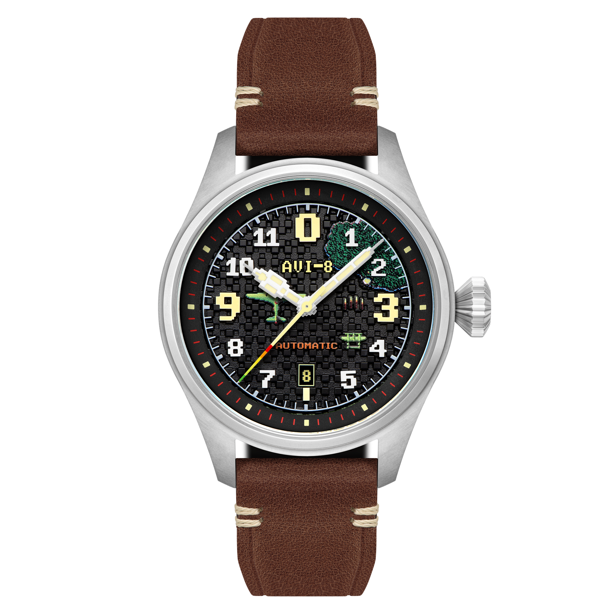AVI-8 AVI-8 Hawker Hurricane Clowes Automatic Capcom 1942 Pixel Limited Edition Onyx Ace Men's Watch AV-4126-01