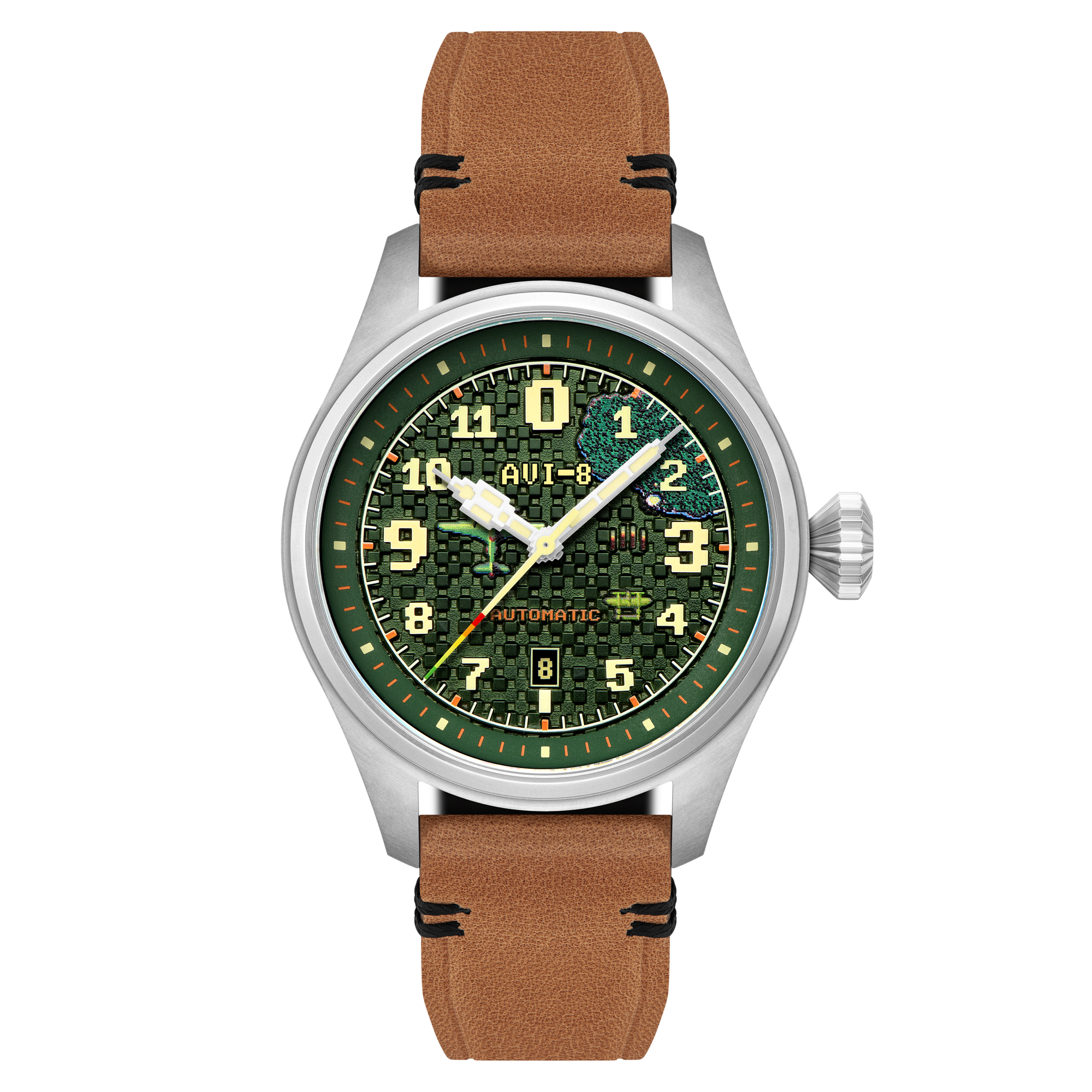 AVI-8 AVI-8 Hawker Hurricane Clowes Automatic Capcom 1942 Pixel Limited Edition Green Ace Men's Watch AV-4126-03