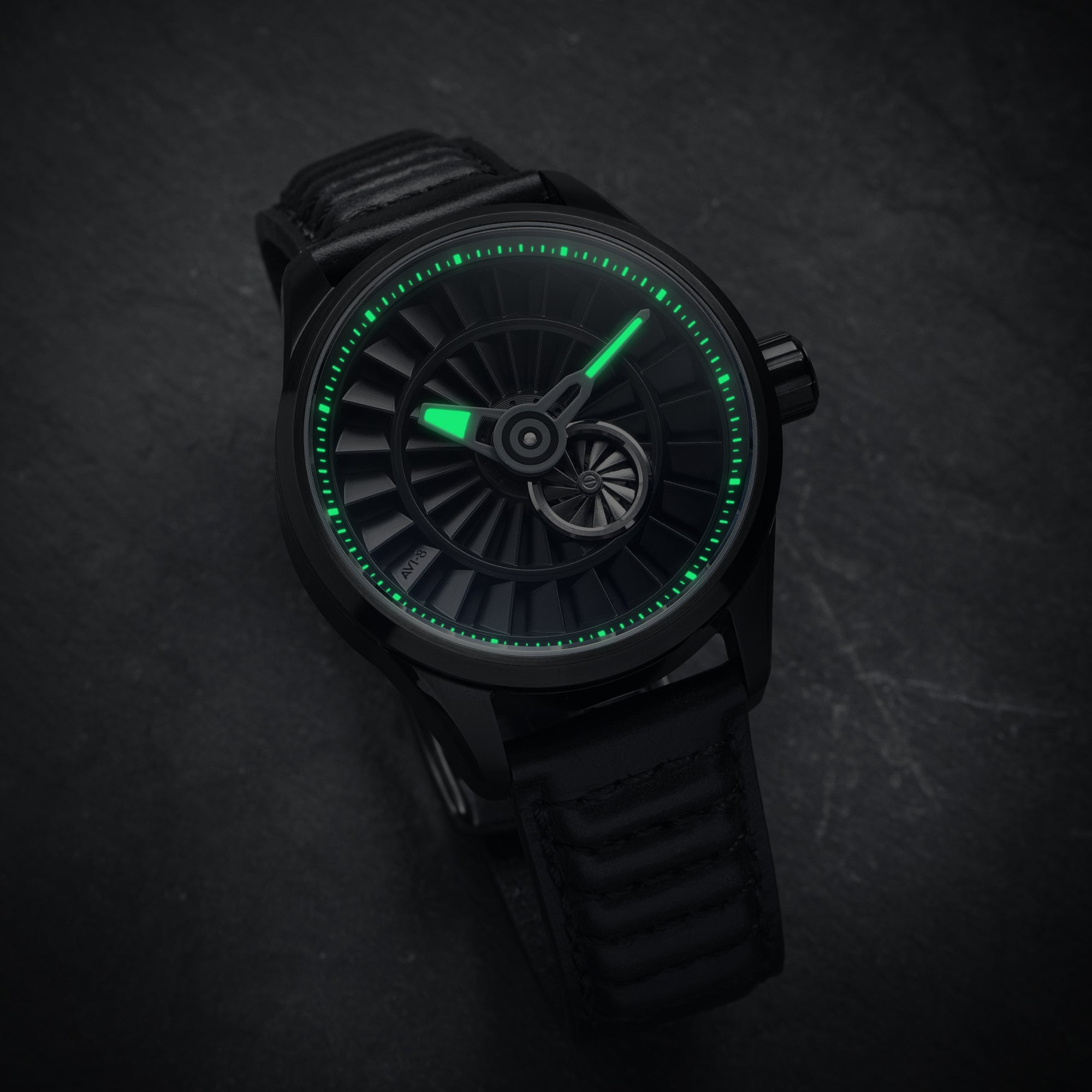 AVI-8 AVI-8 Hawker Harrier Pegasus Automatic Limited Edition Piston Black Men's Watch AV-4127-01