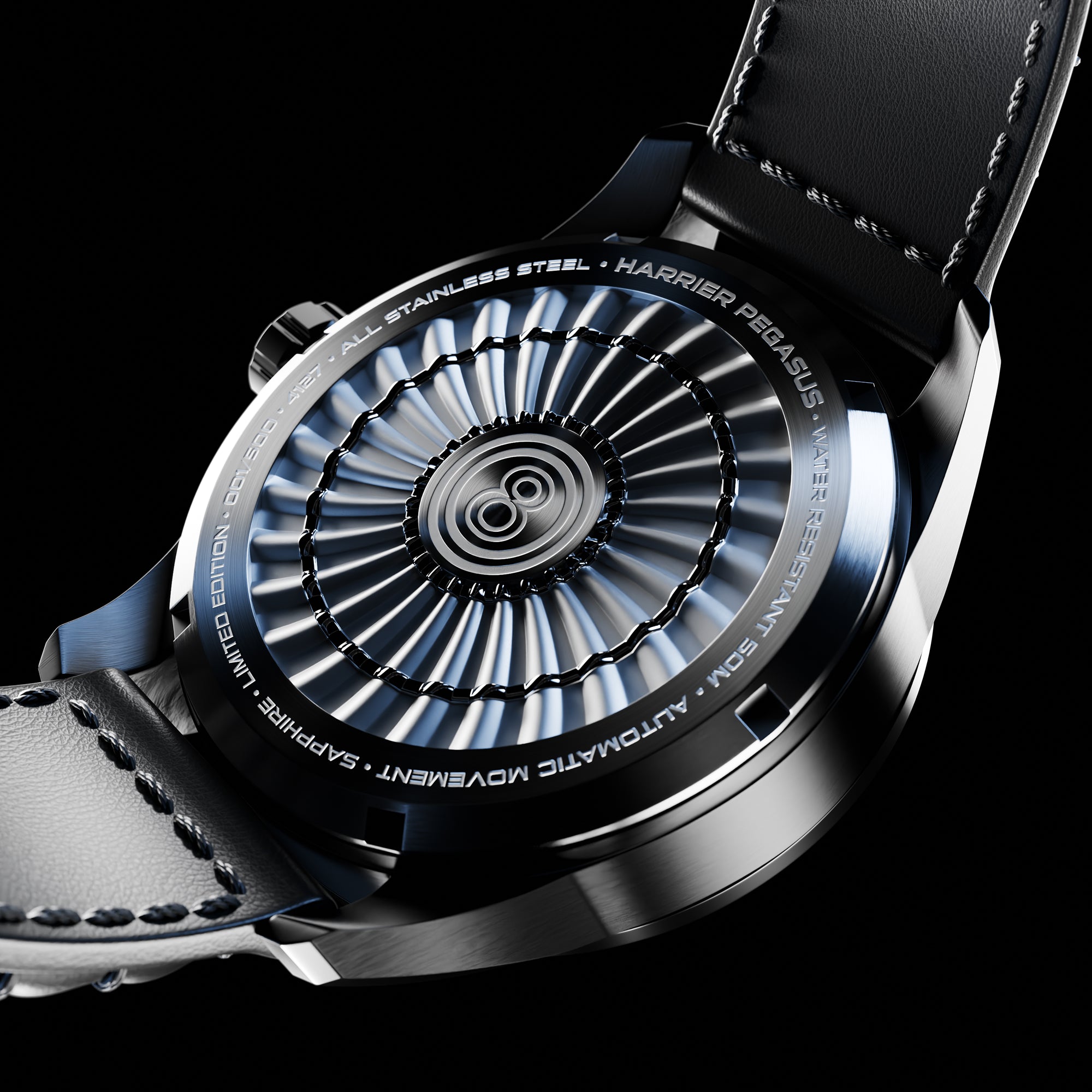 AVI-8 AVI-8 Hawker Harrier Pegasus Automatic Limited Edition Piston Black Men's Watch AV-4127-01