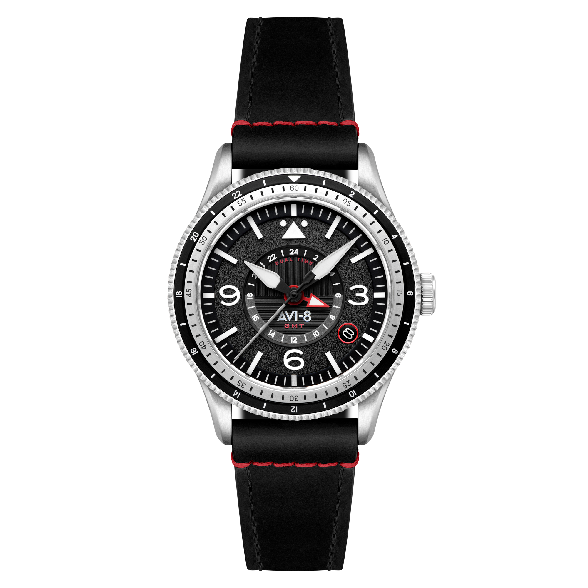 AVI-8 AVI-8 Flyboy Airmaster Gmt Automatic Engine Black Men's Watch AV-4128-01