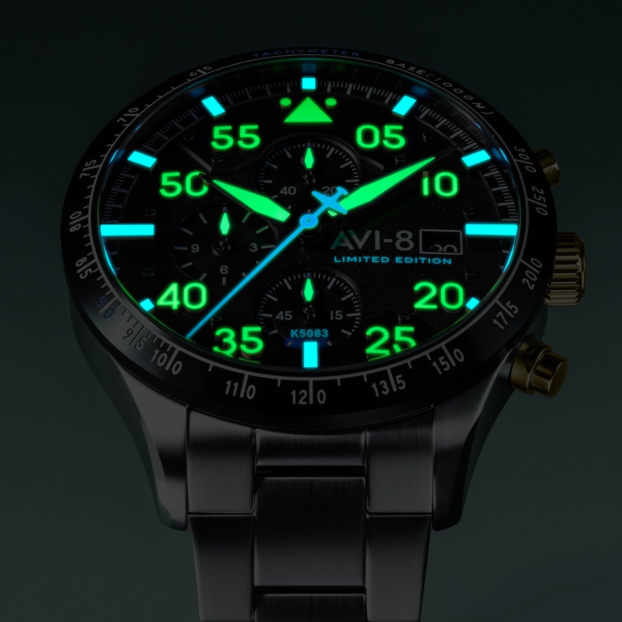 AVI-8 Hawker Hurricane 90th Anniversary Chronograph Limited Edition Thunder Black Men's Watch AV-4130-11