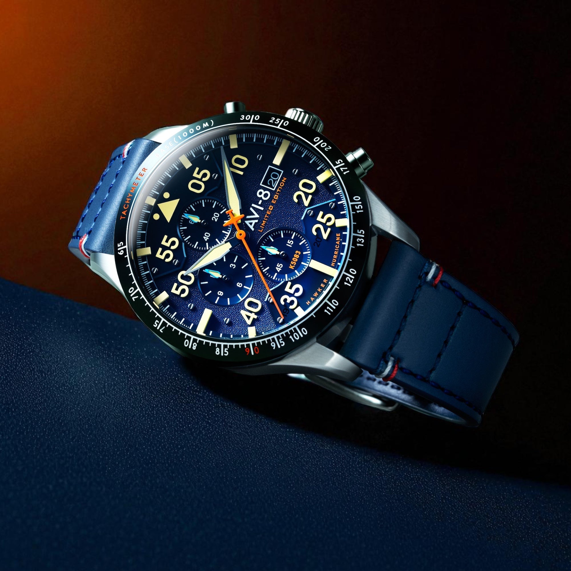 AVI-8 Hawker Hurricane 90th Anniversary Chronograph Limited Edition Blue Horizon Men's Watch  AV-4130-22