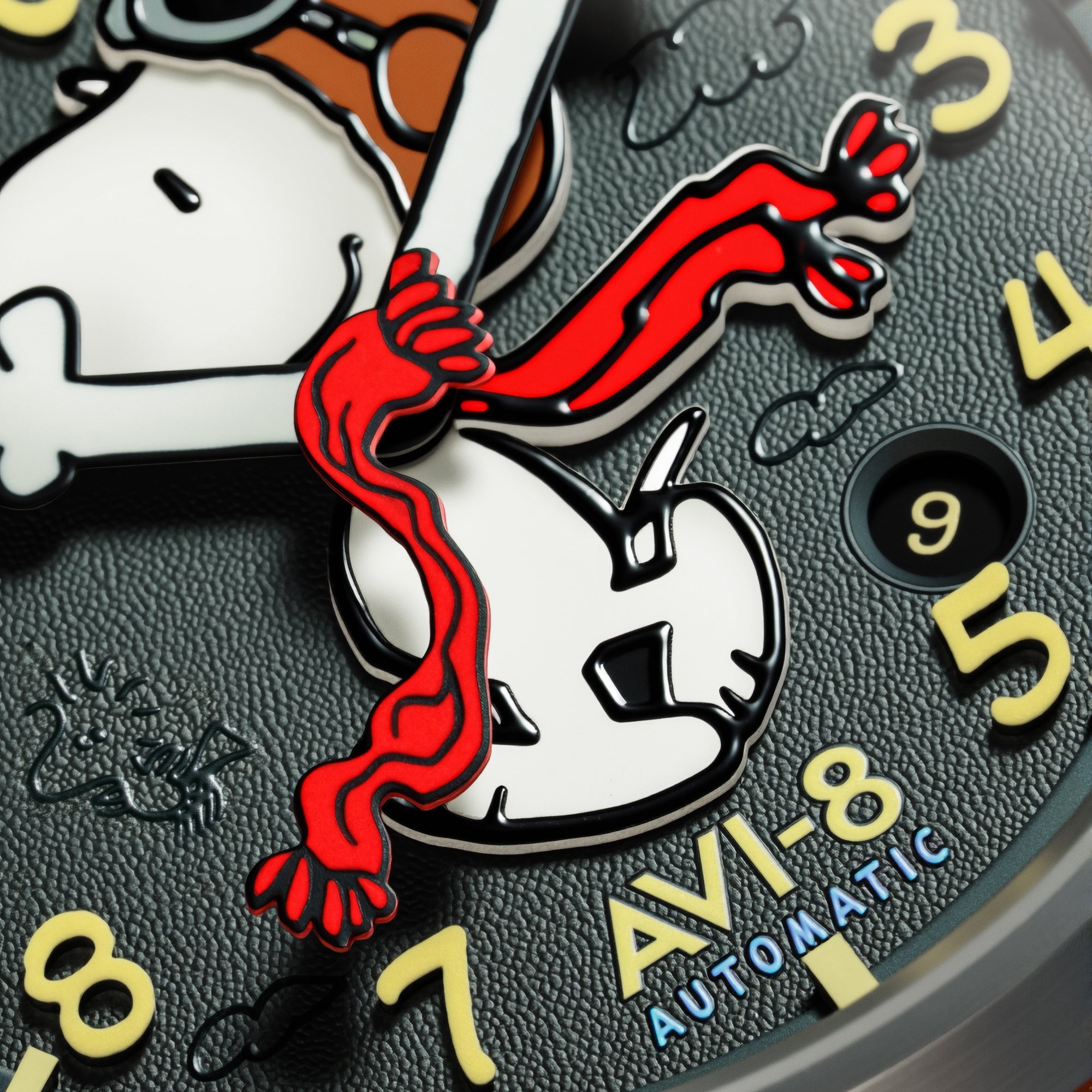 AVI-8 Flyboy Engineer Automatic Peanuts Snoopy Flying Ace Limited Edition Pilot Grey Men's Watch AV-4133-03