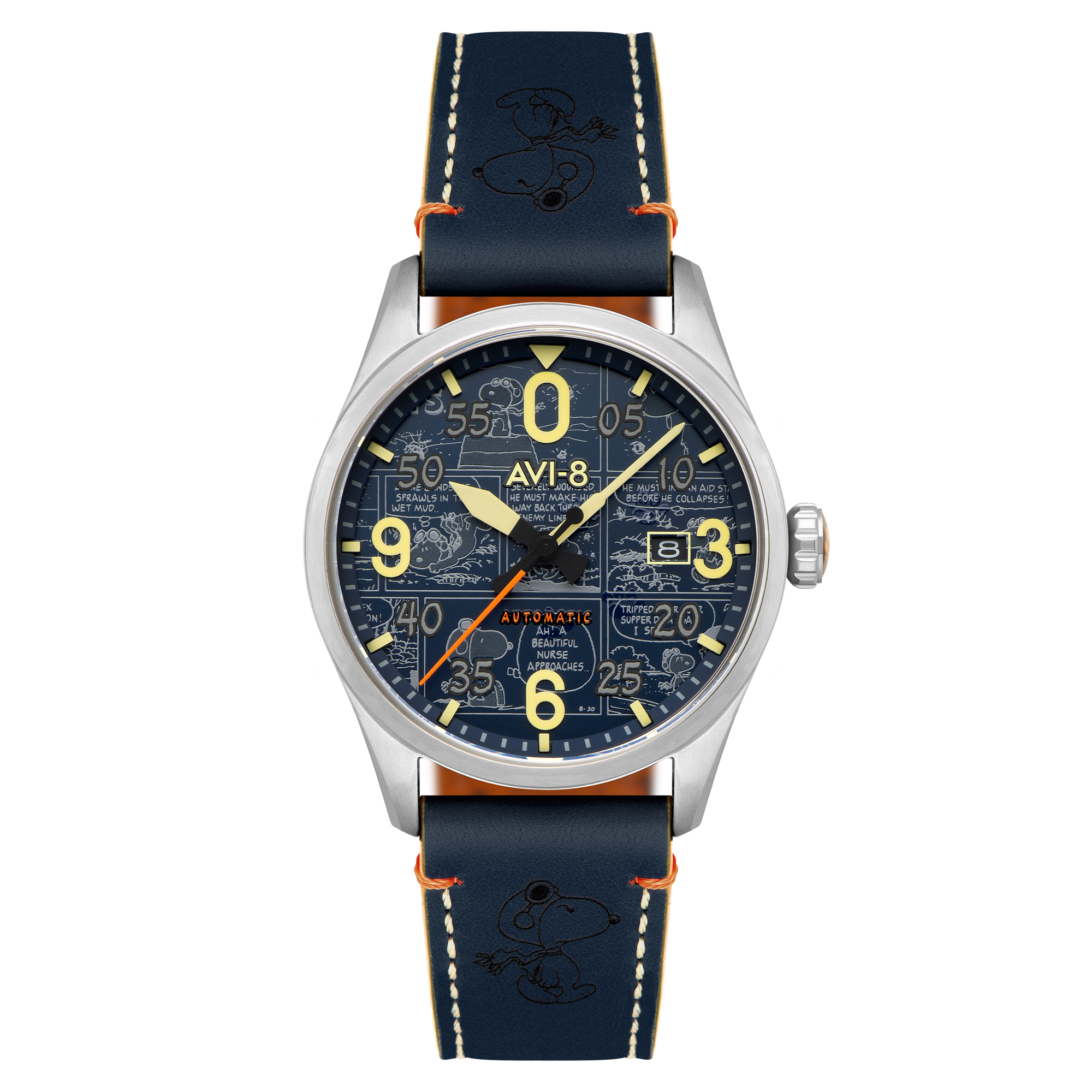 AVI-8 AVI-8 Spitfire Smith Automatic Peanuts Snoopy Flying Ace Limited Edition Beagle Blue Men's Watch AV-4134-01