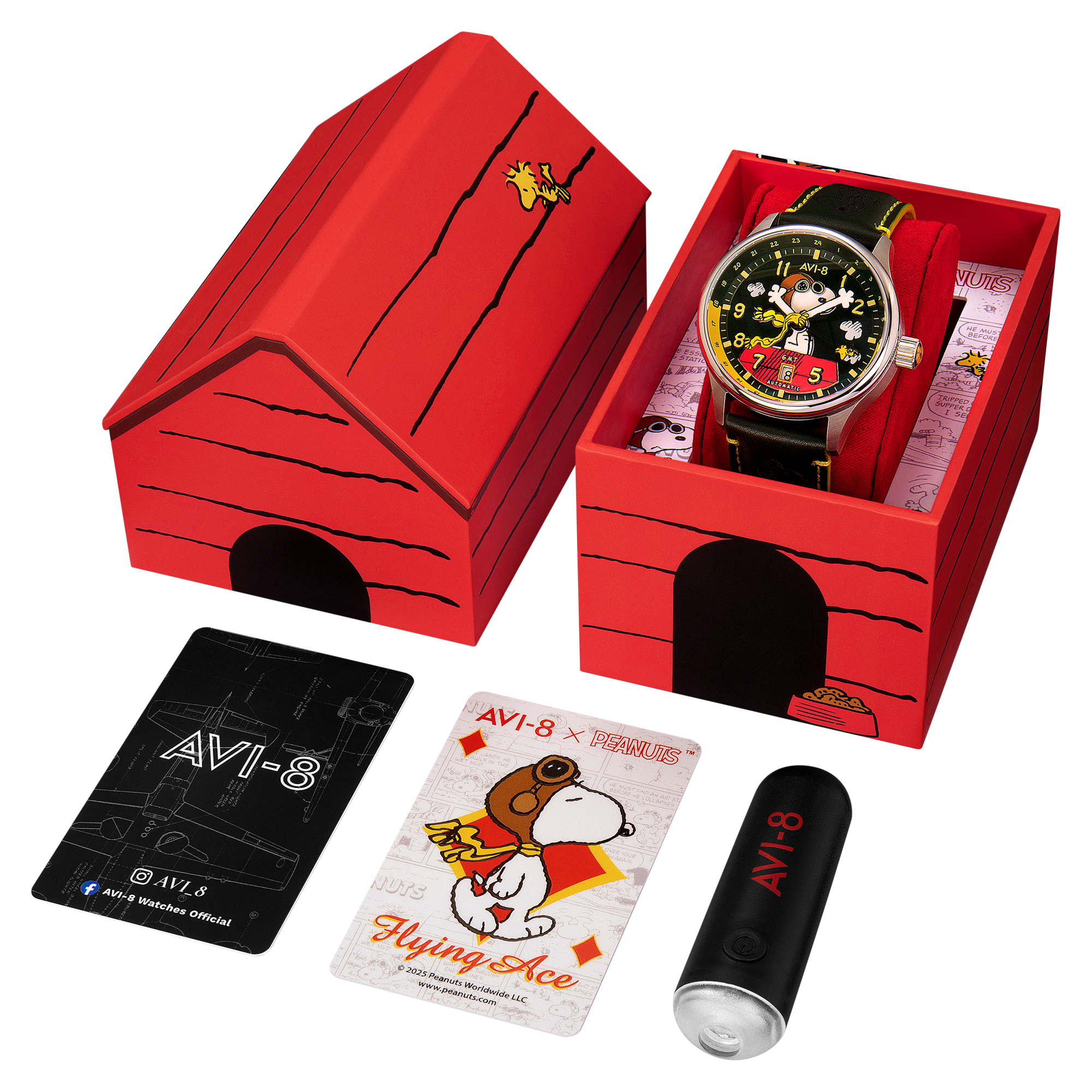 AVI-8 Hawker Hurricane Kent GMT Automatic Peanuts Snoopy Flying Ace Limited Edition Winter Green Men's Watch AV-4136-04