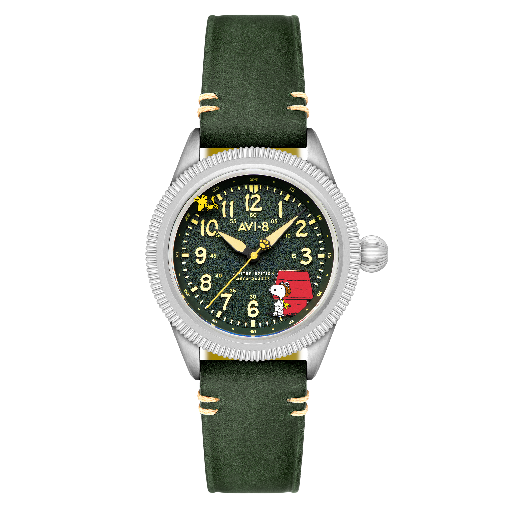 AVI-8 AVI-8 Flyboy Airmaster 40 Meca-Quartz Peanuts Snoopy Flying Ace Limited Edition Doghouse Green Men's Watch AV-4139-01