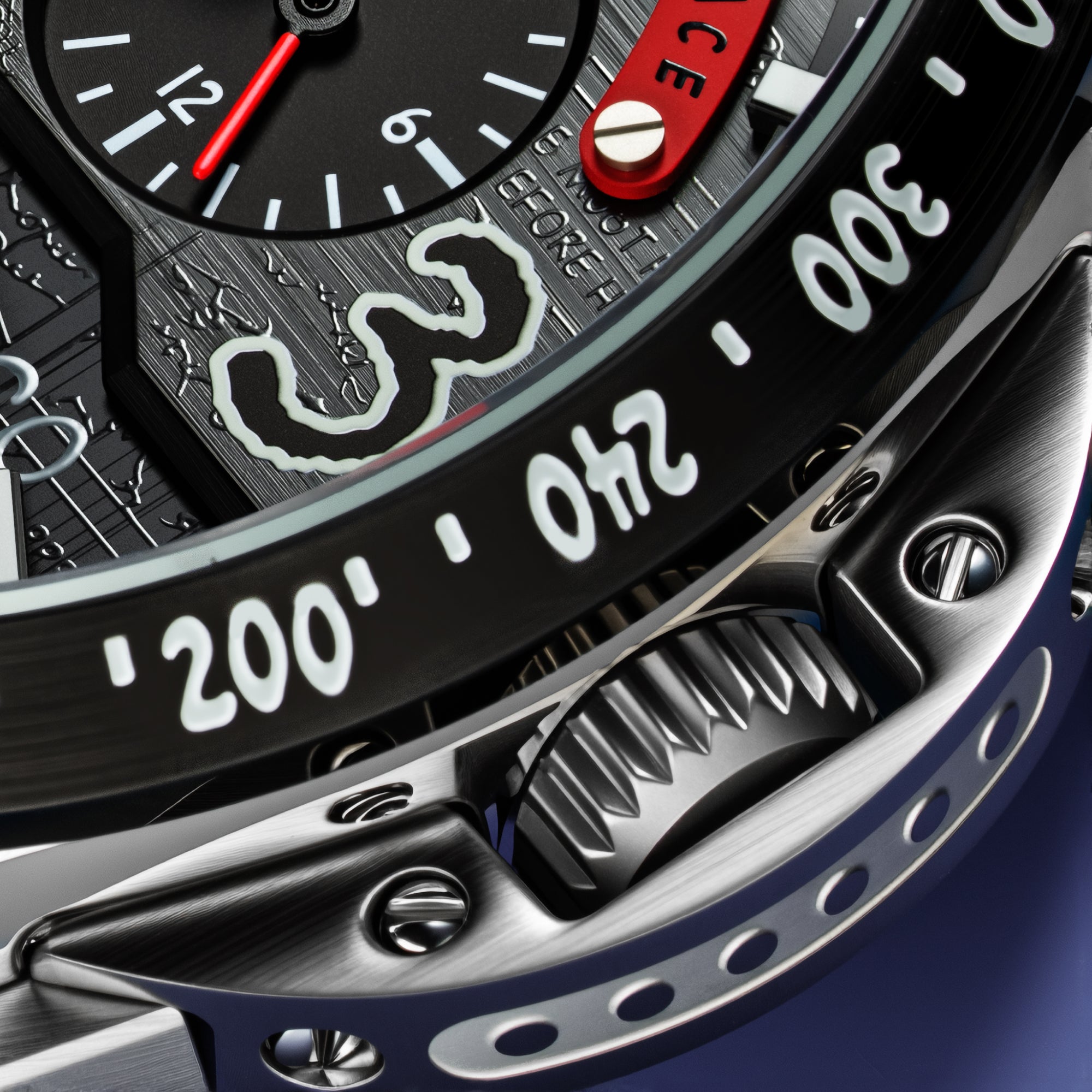 AVI-8 P-51 Mustang Blakeslee Chronograph Peanuts Snoopy Flying Ace Limited Edition Biplane Black Men's Watch AV-4140-01