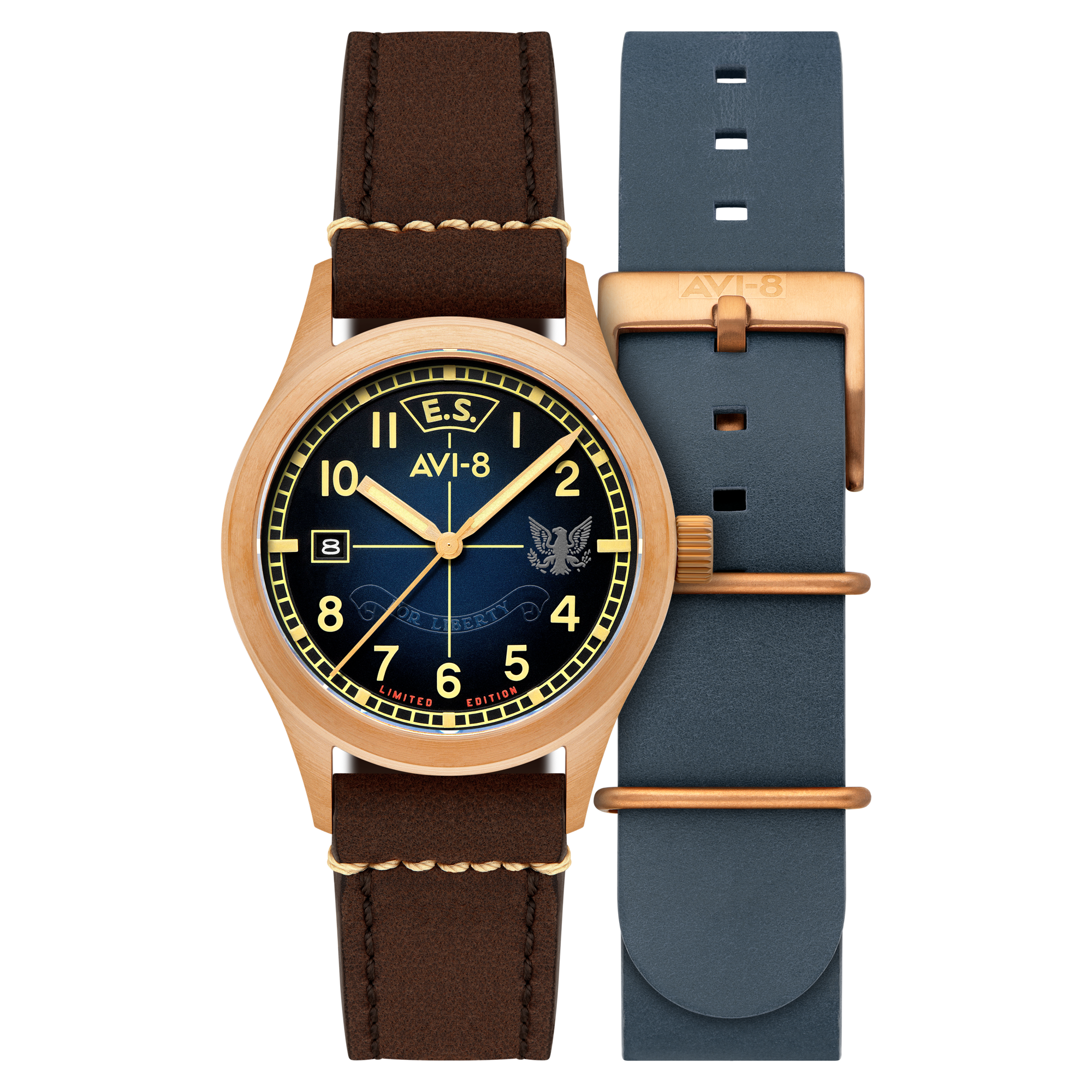 AVI-8 Flyboy Eagle Squadron Automatic Bronze 85th Limited Edition Southend Men's Watch AV-4145-02