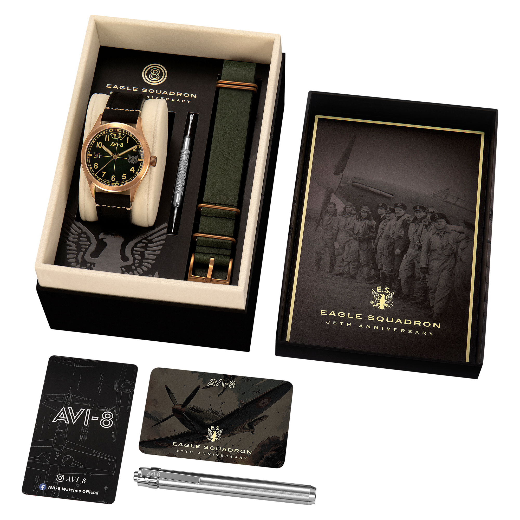 AVI-8 Flyboy Eagle Squadron Automatic Bronze 85th Limited Edition Coltishall Men's Watch AV-4145-03