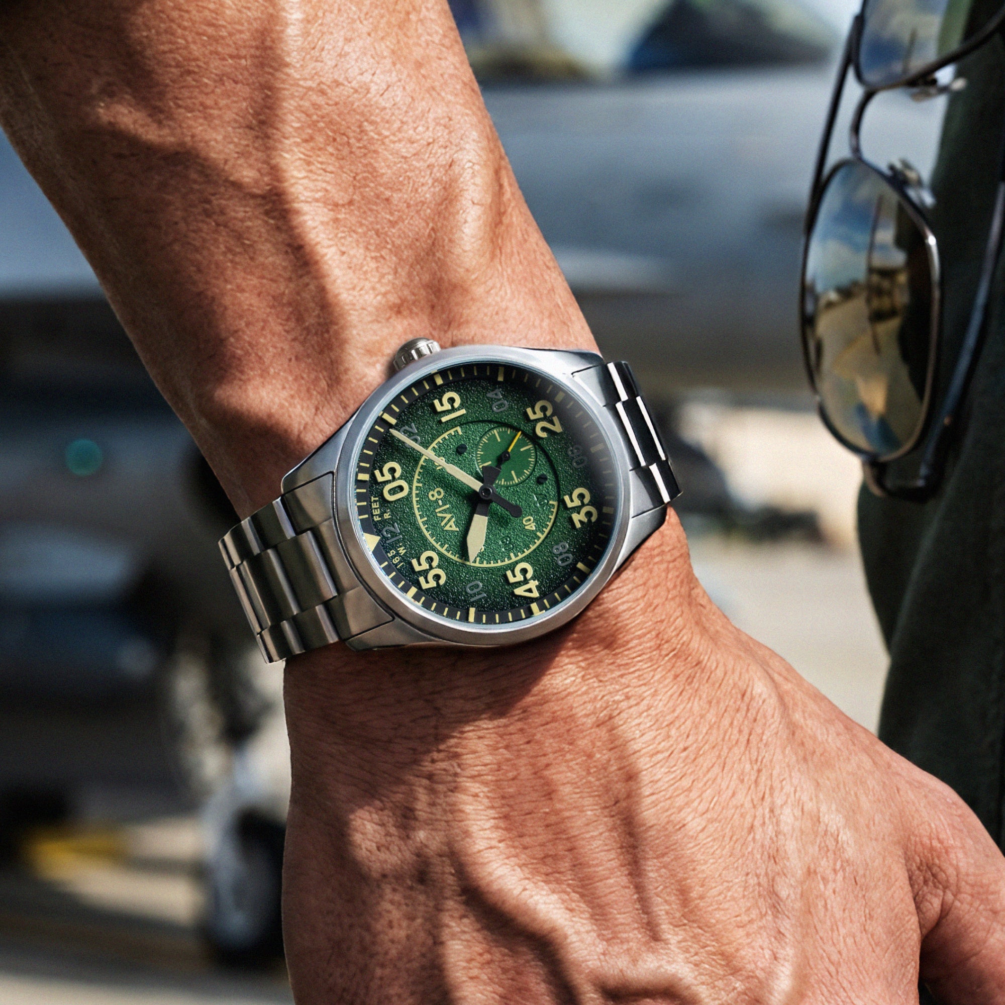 AVI-8 AVI-8 Spitfire Type 300 Automatic Tarmac Tracker Men's Watch AV-4147-22