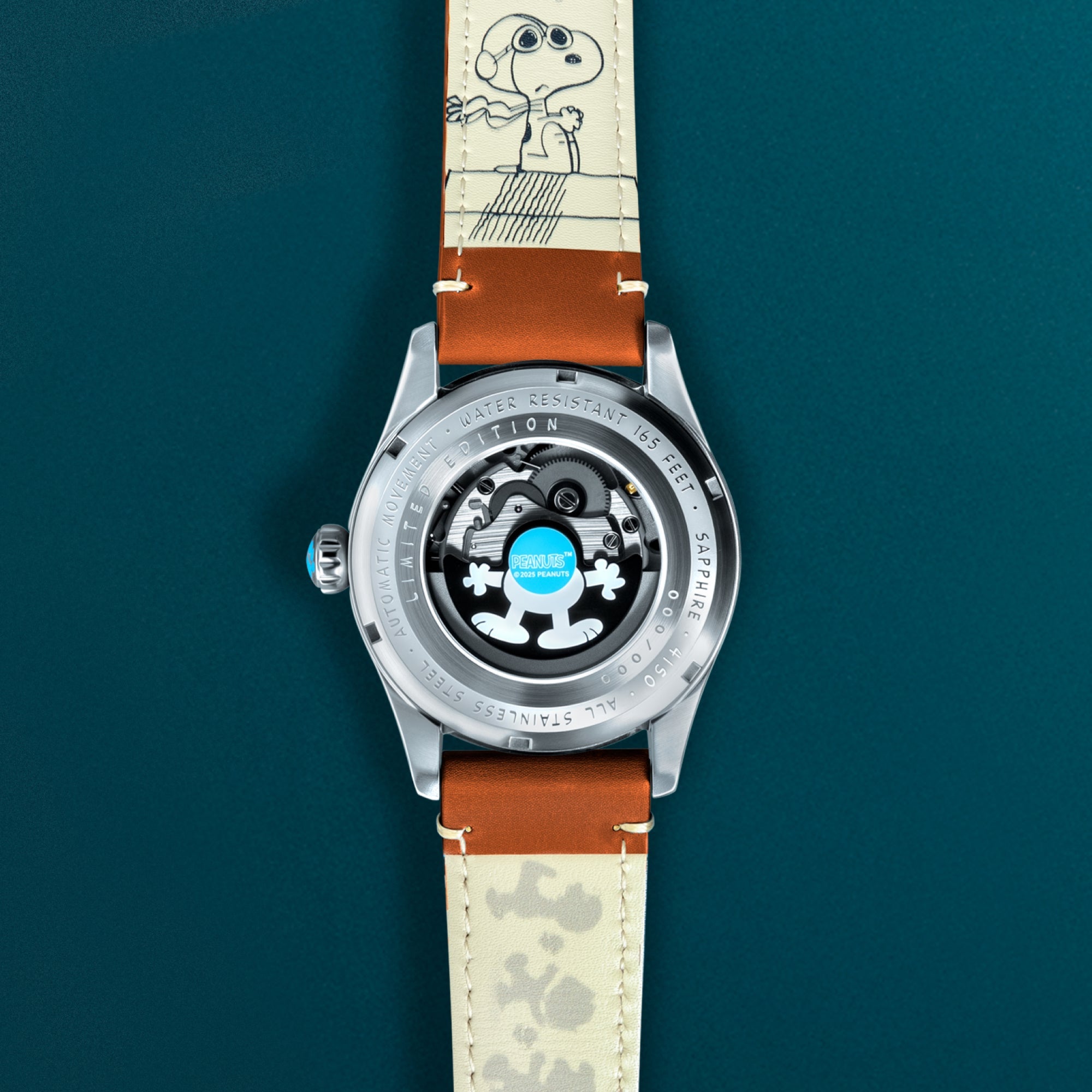 AVI-8 AVI-8 Spitfire Peanuts Snoopy Flying Ace 24 Hour Automatic Limited Edition Burnt Orange Men's Watch AV-4150-02