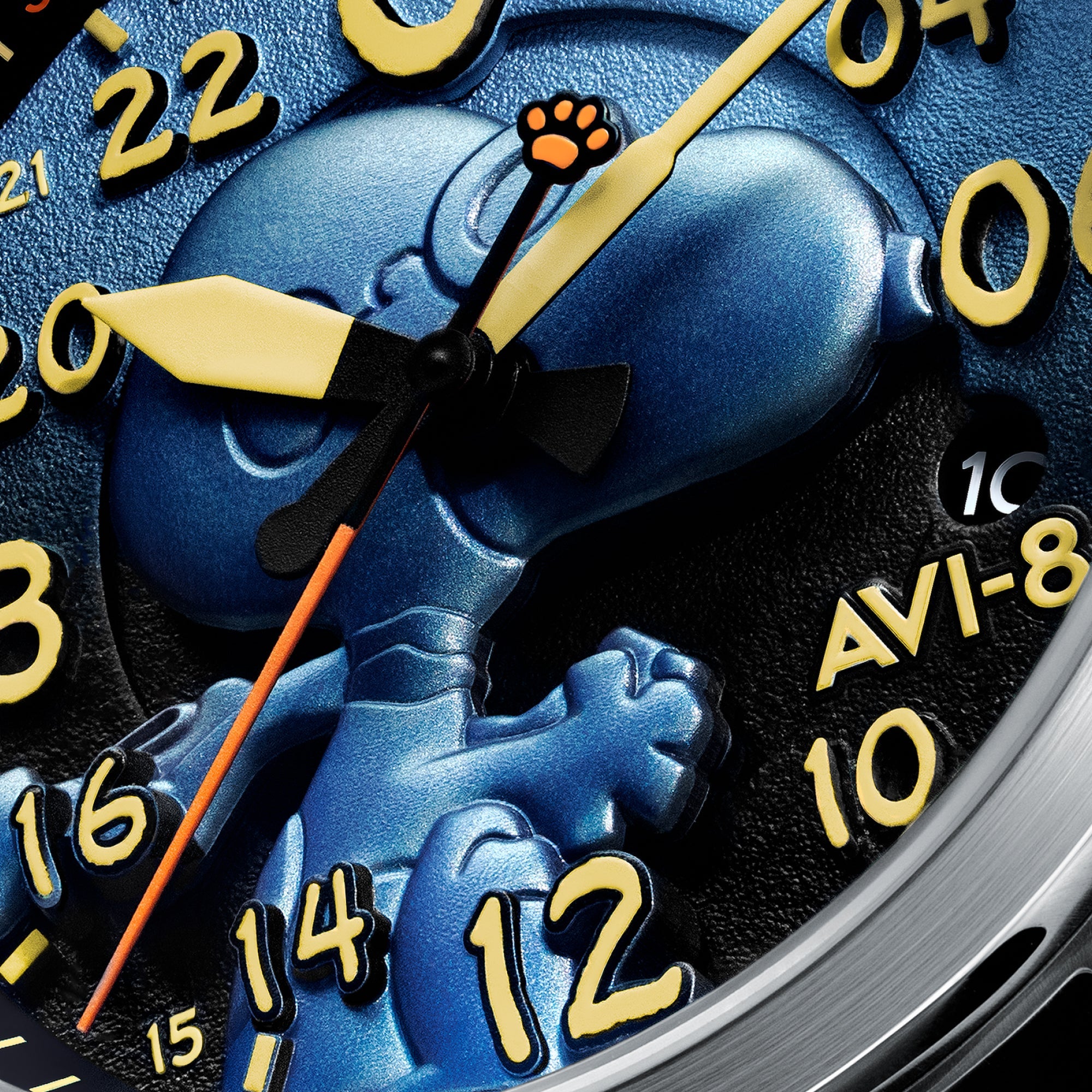 AVI-8 AVI-8 Spitfire Peanuts Snoopy Flying Ace 24 Hour Automatic Limited Edition Azure Blue Men's Watch AV-4150-03
