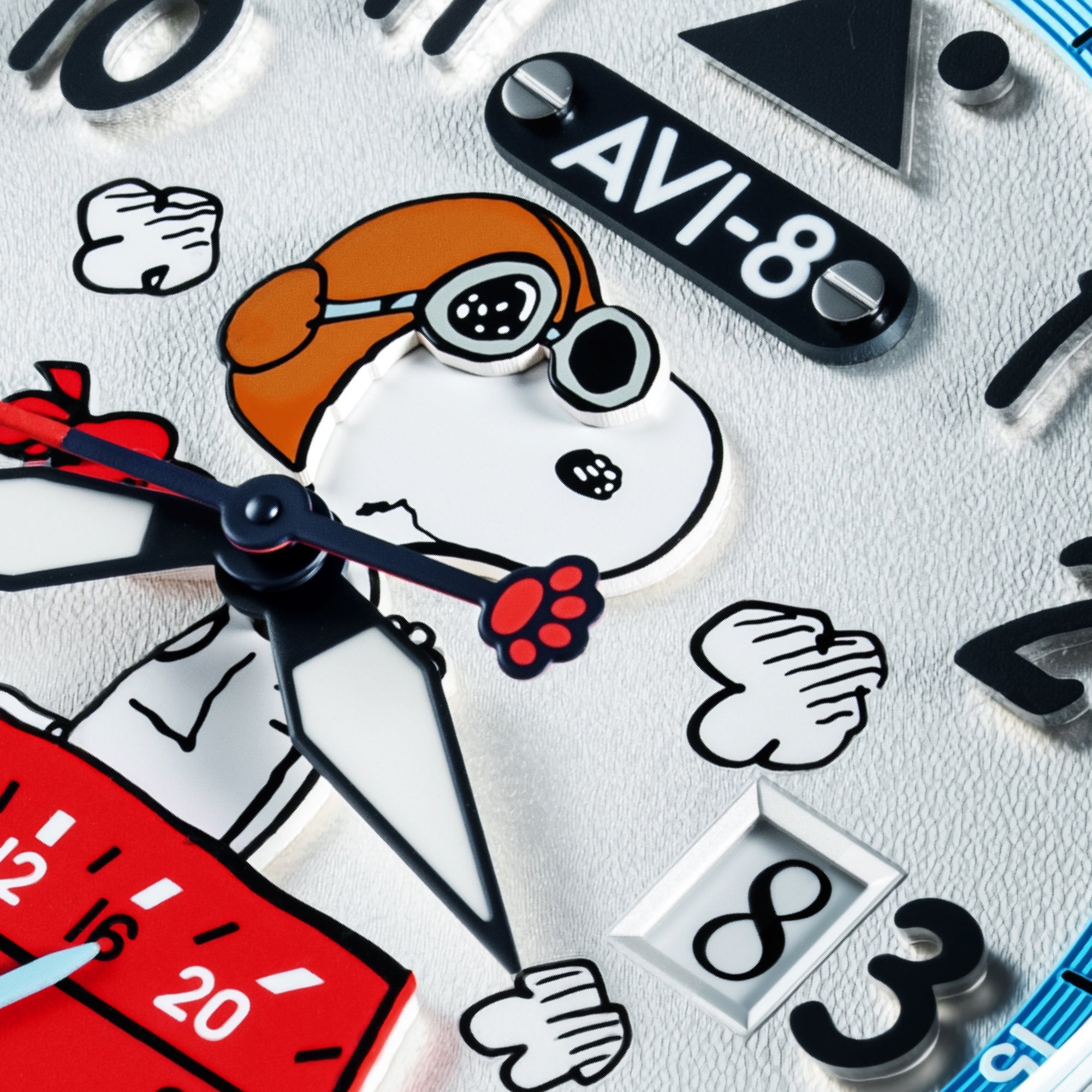 AVI-8 AVI-8 Hawker Hurricane Mckellar Dual Time Peanuts Snoopy Flying Ace Limited Edition Aero Blue Men's Watch AV-4151-02