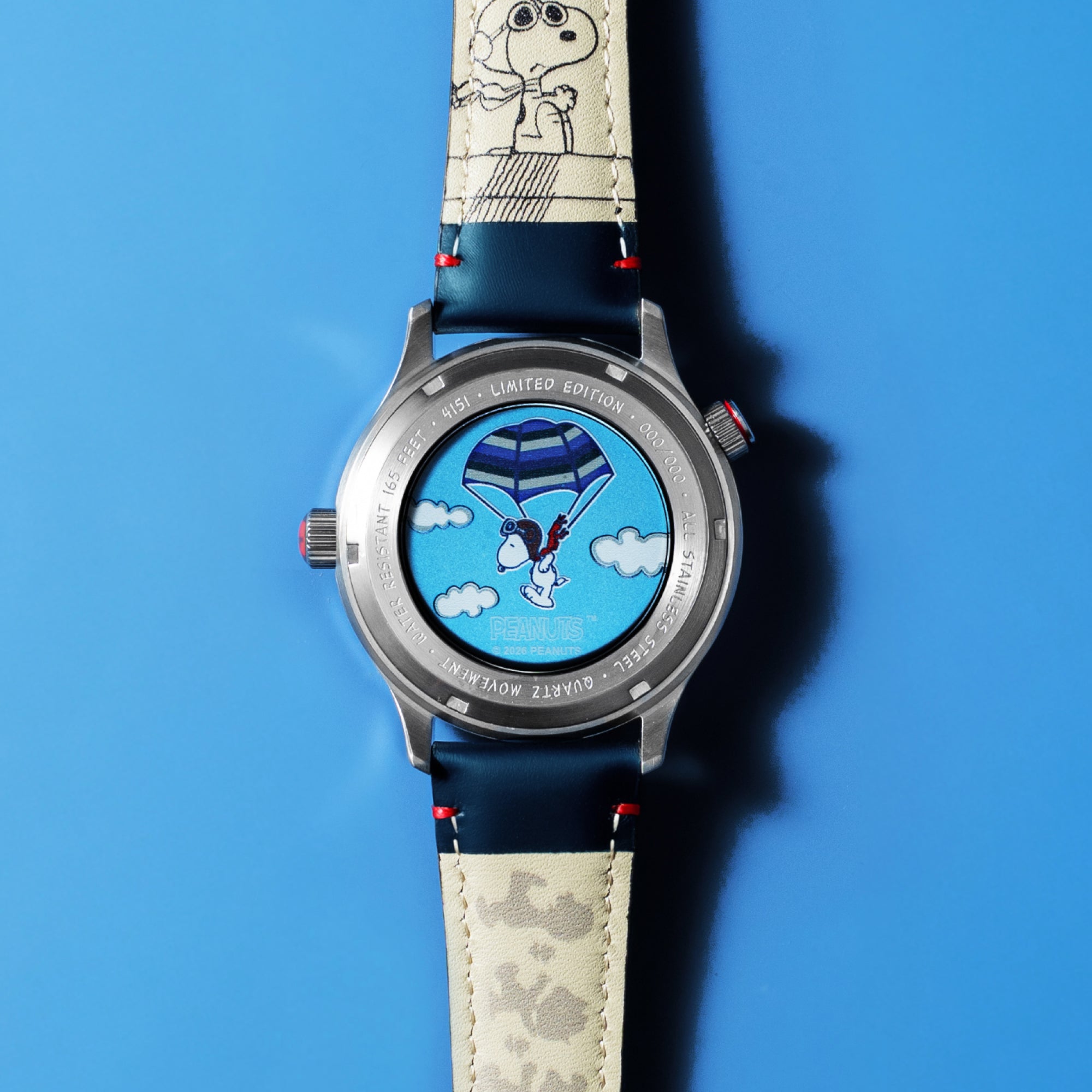 AVI-8 AVI-8 Hawker Hurricane Mckellar Dual Time Peanuts Snoopy Flying Ace Limited Edition Aero Blue Men's Watch AV-4151-02