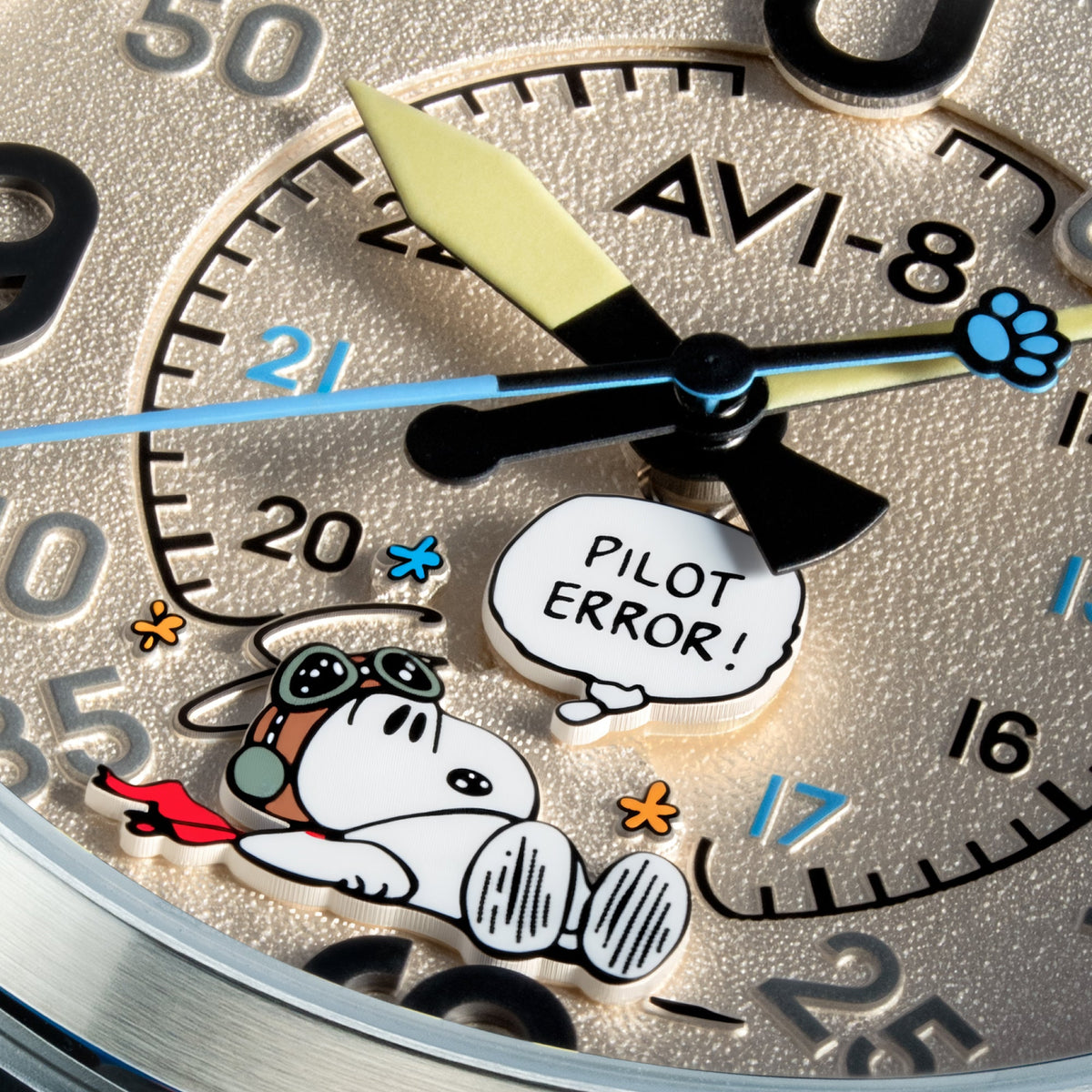 AVI-8 AVI-8 Smith Automatic Snoopy Peanuts Flying Ace Pilot Error Limited Edition Deserted Decision Men's Watch AV-4152-04