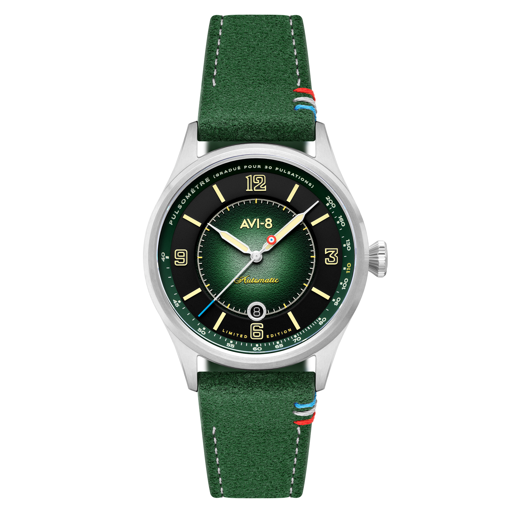 AVI-8 Flyboy Lafayette Automatic 110th Anniversary Limited Edition Mossy Hue Men's Watch AV-4153-01
