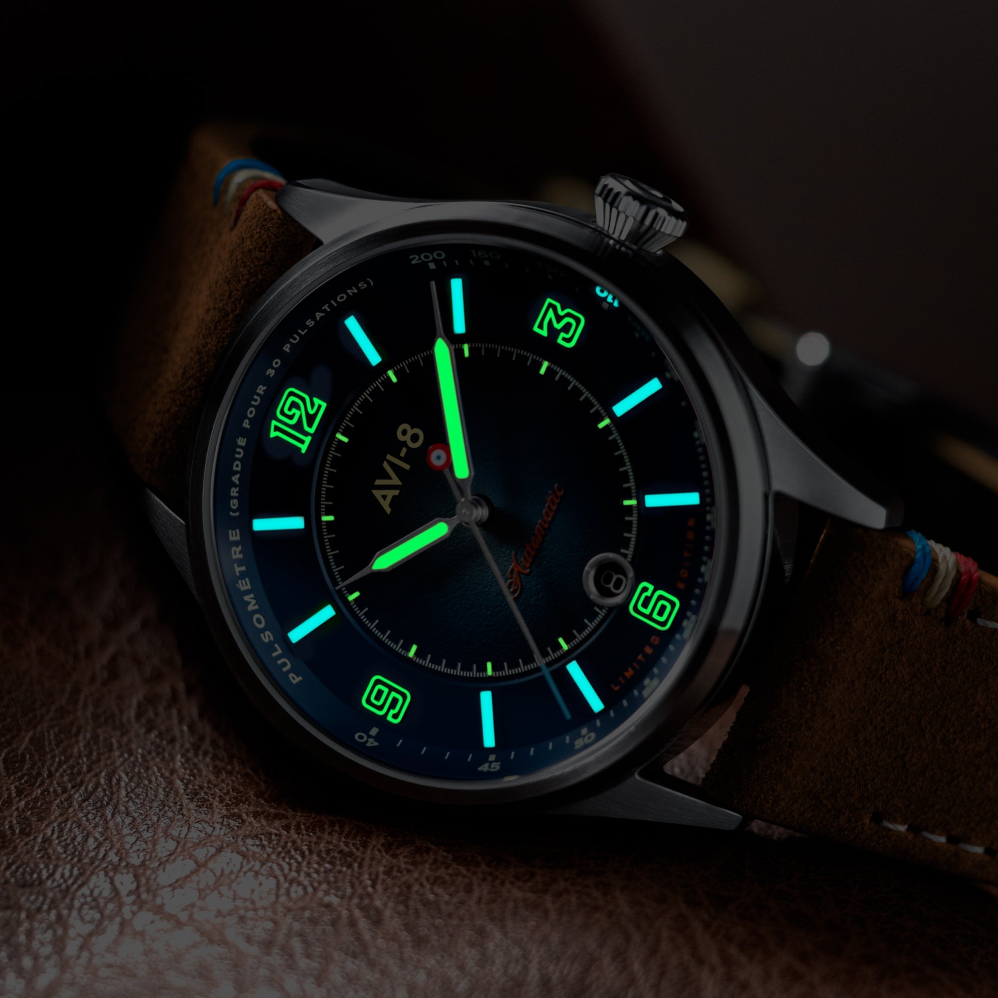 AVI-8 Flyboy Lafayette Automatic 110th Anniversary Limited Edition Blue Horizon Men's Watch AV-4153-02