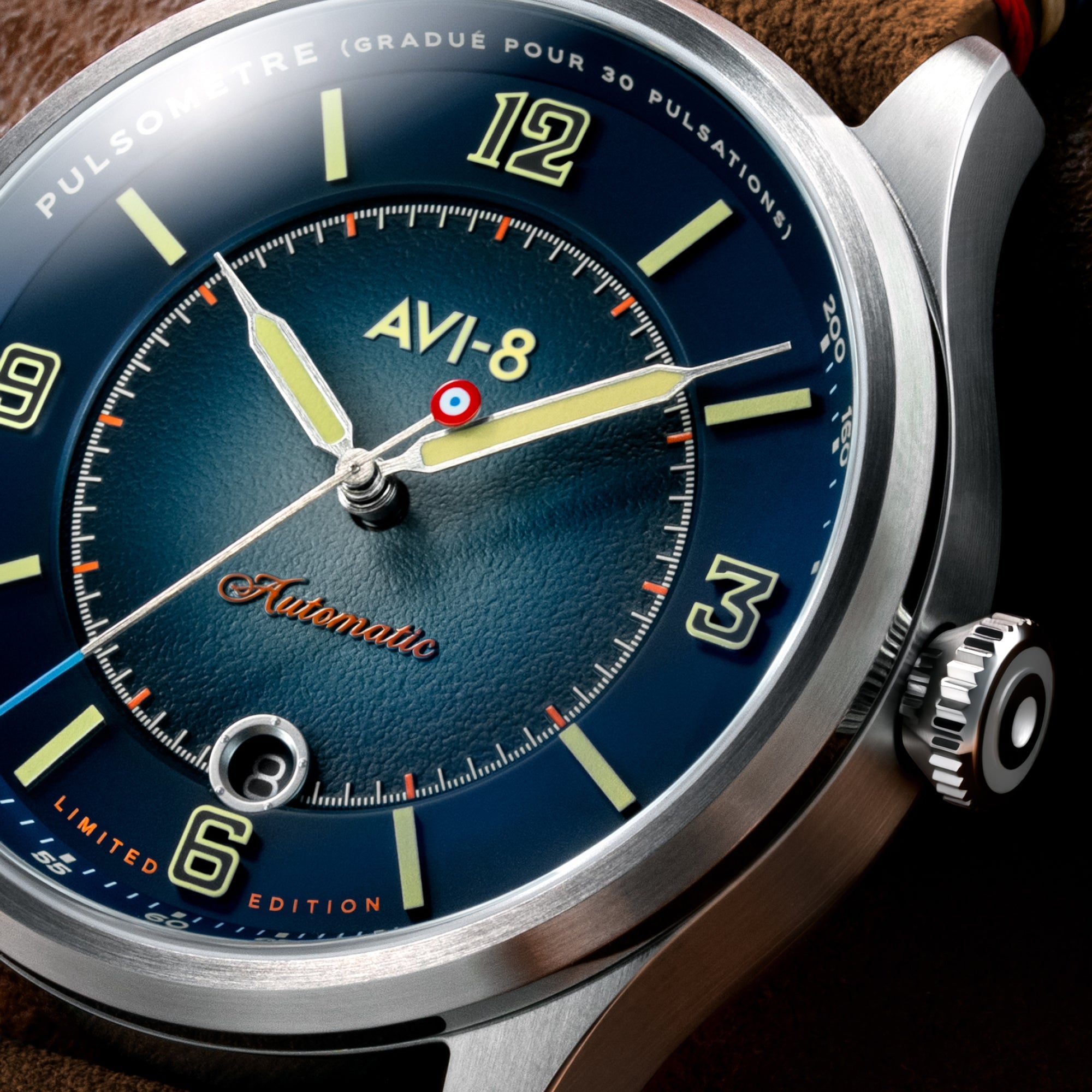 AVI-8 Flyboy Lafayette Automatic 110th Anniversary Limited Edition Blue Horizon Men's Watch AV-4153-02