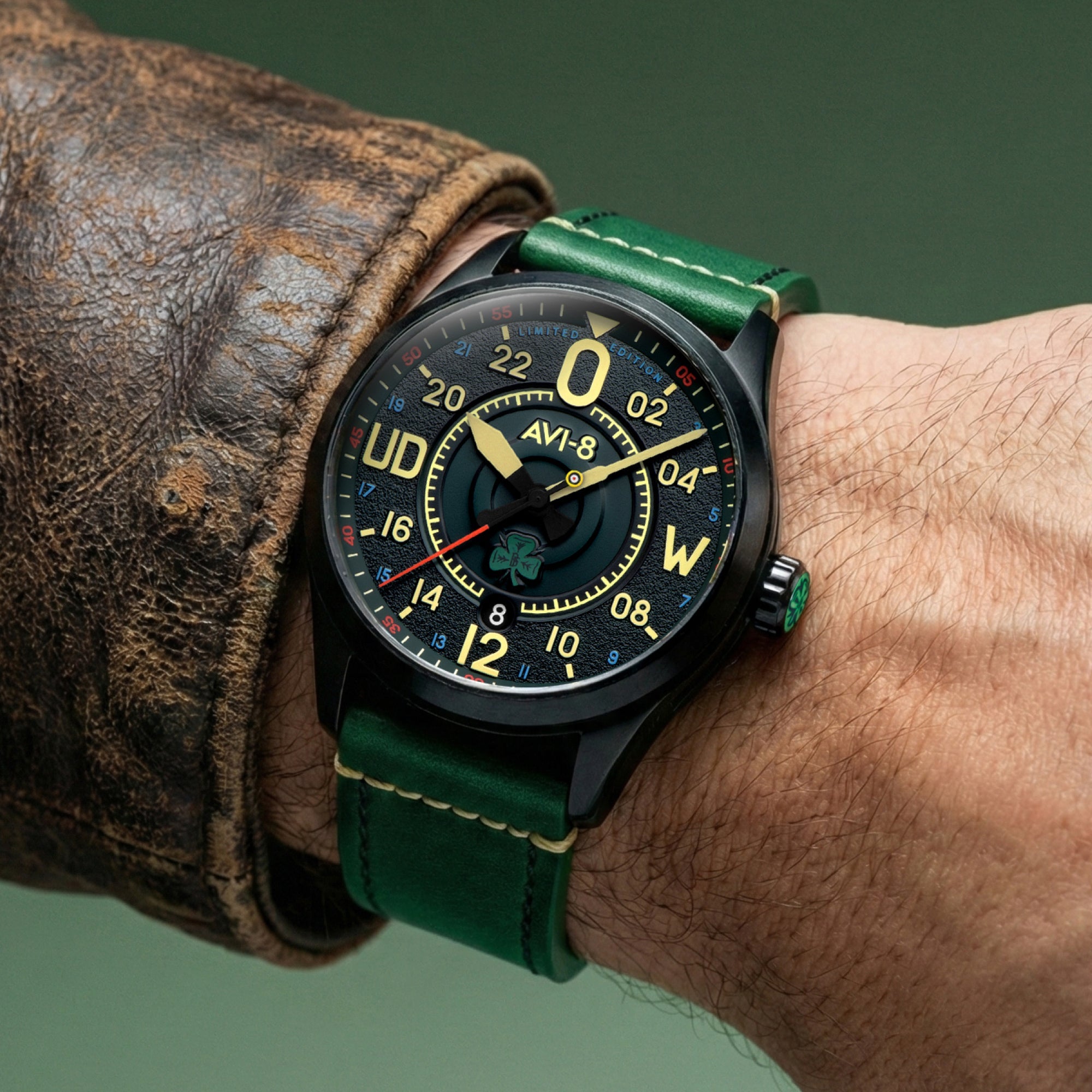 AVI-8 AVI-8 Spitfire Smith 24 Hour Automatic Paddy Limited Edition Paddy Green Men's Watch AV-4154-01