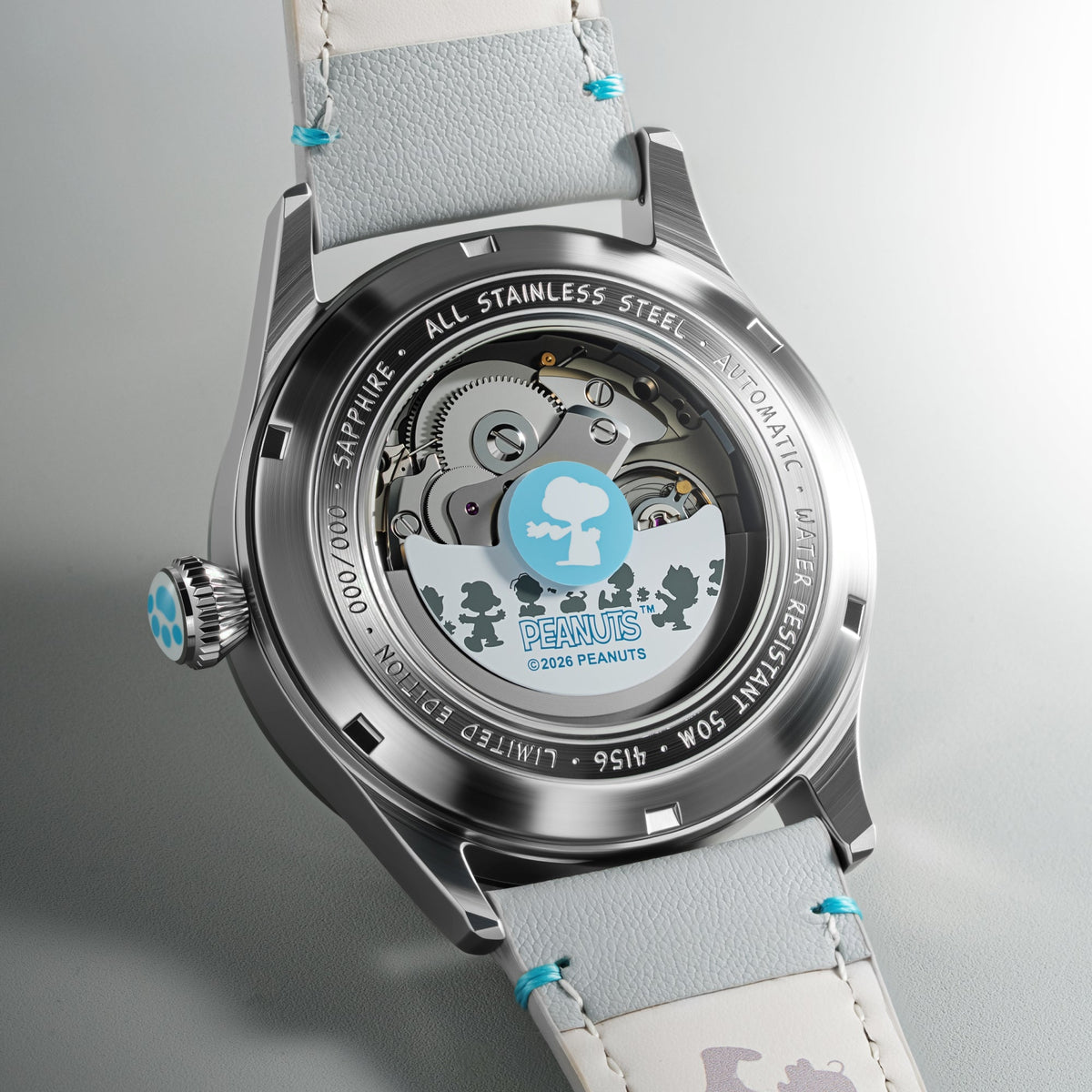 AVI-8 AVI-8 Flyboy Engineer Automatic Peanuts Snoopy Flying Ace Monotone Limited Edition Cloud Cover Men's Watch AV-4156-01